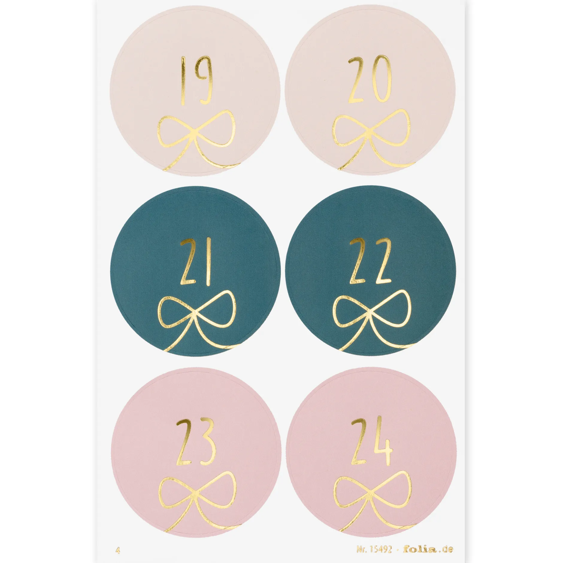Adventskalender-Aufkleber, 24 Stück