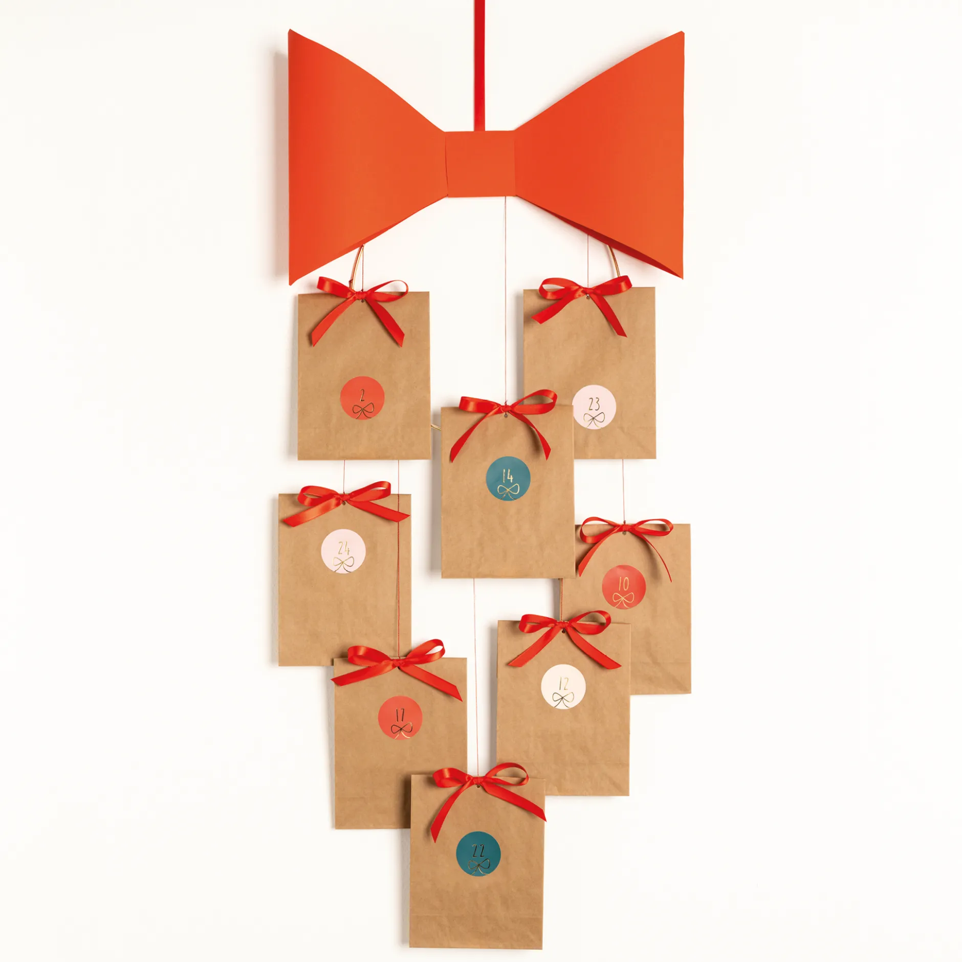 Adventskalender-Aufkleber, 24 Stück