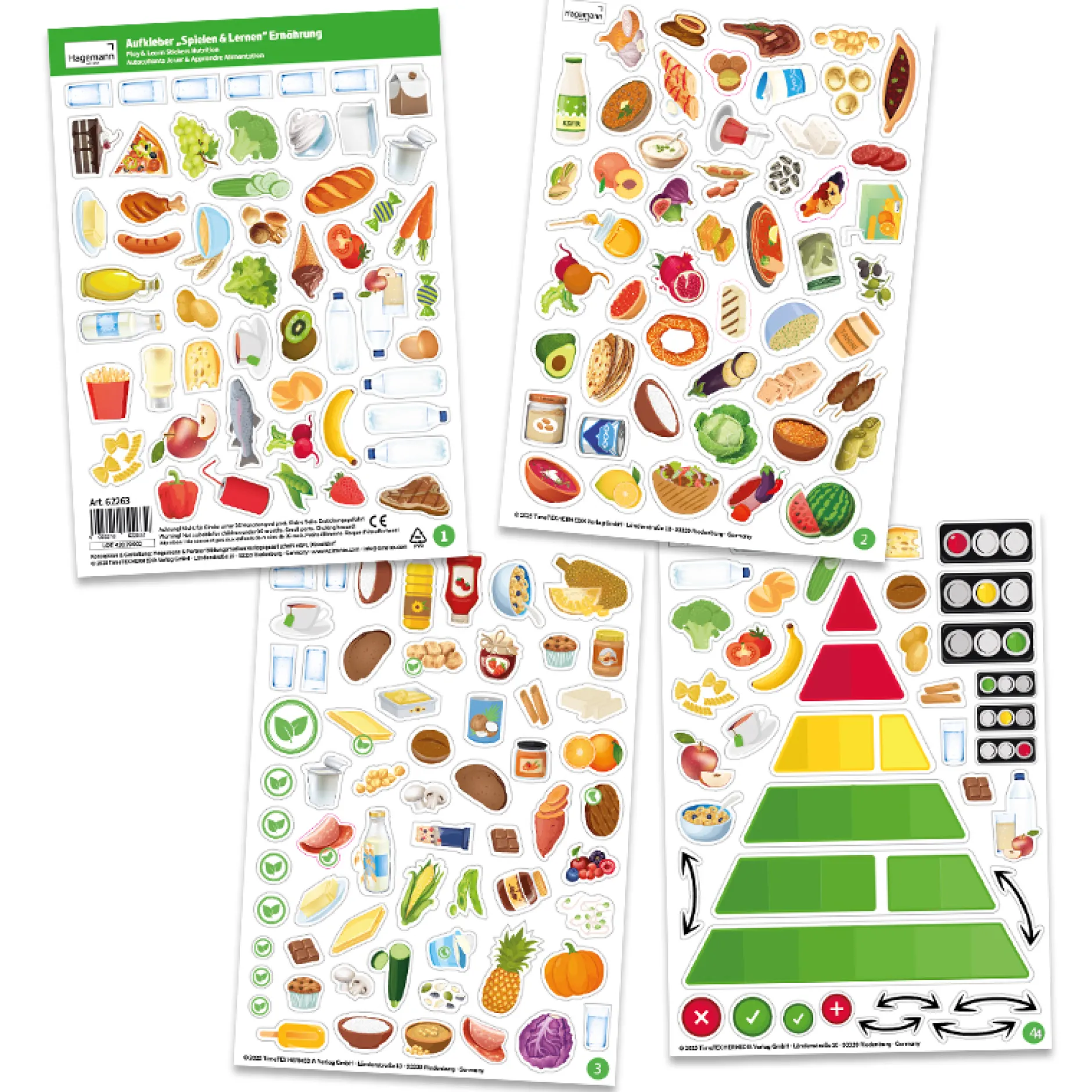 Aufkleber „Spielen und Lernen“ Ernährung, 206-tlg.