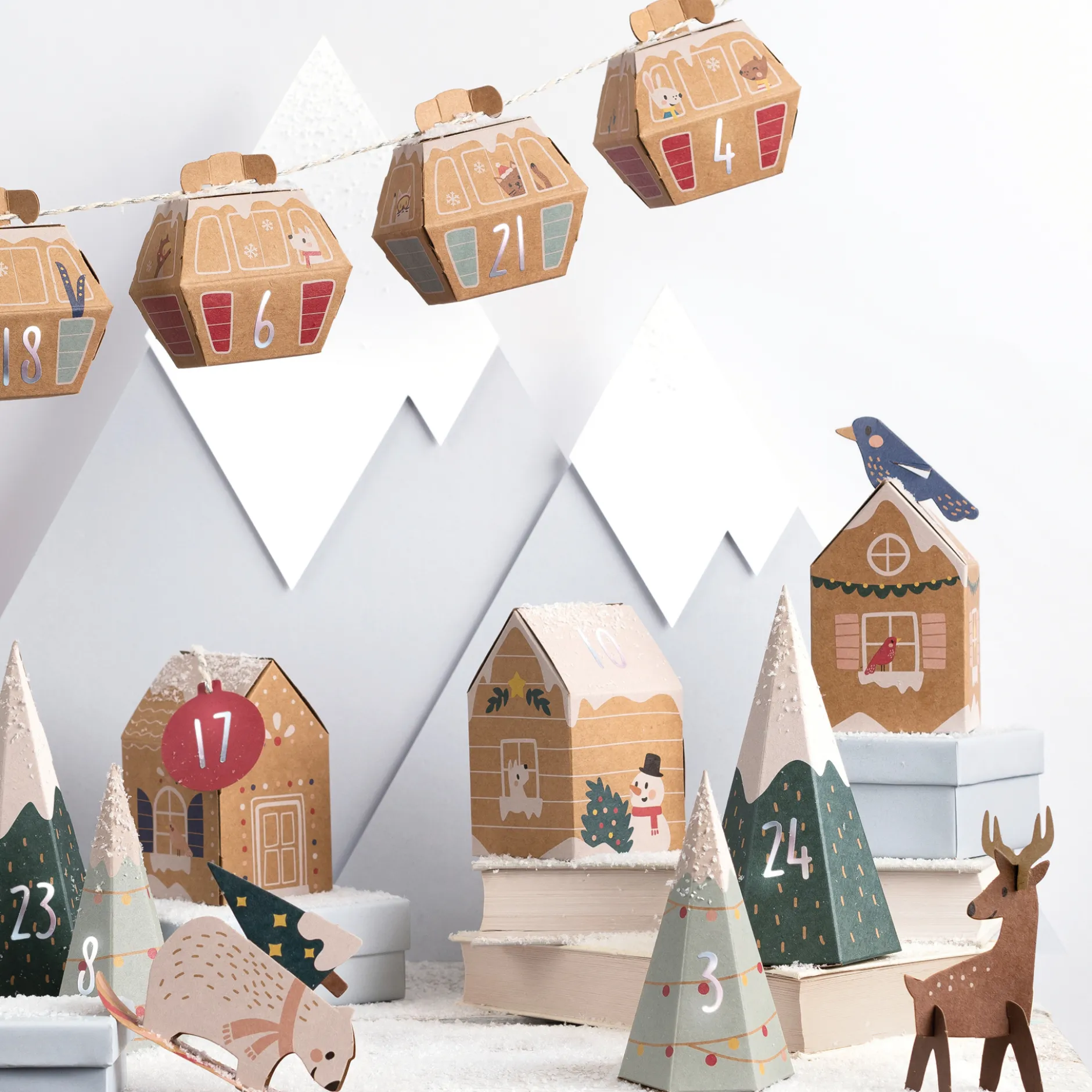 Bastelset "Adventskalender Village in the Snow", 113-tlg.