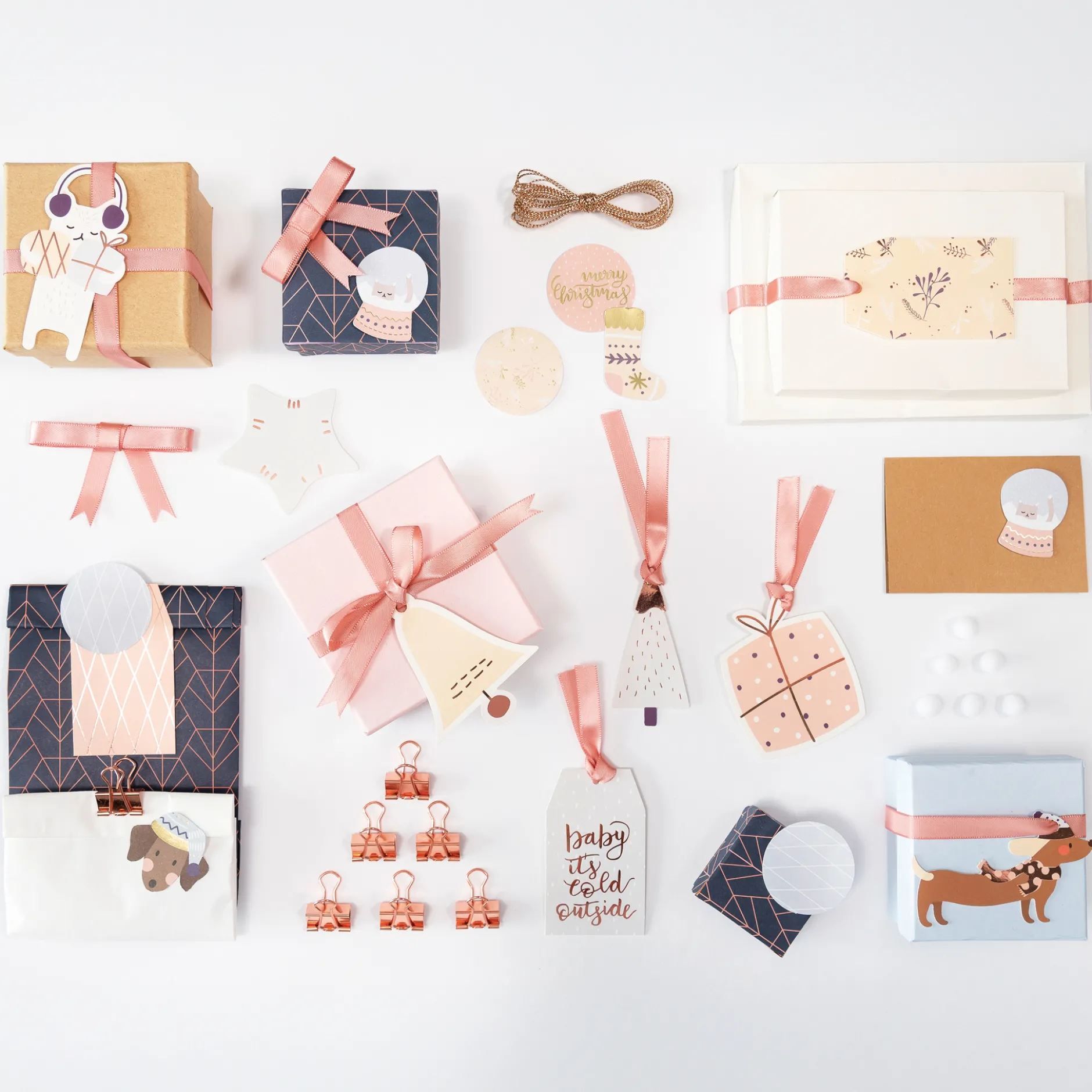 Bastelset "Geschenkverzierung Pastel", 38-tlg.