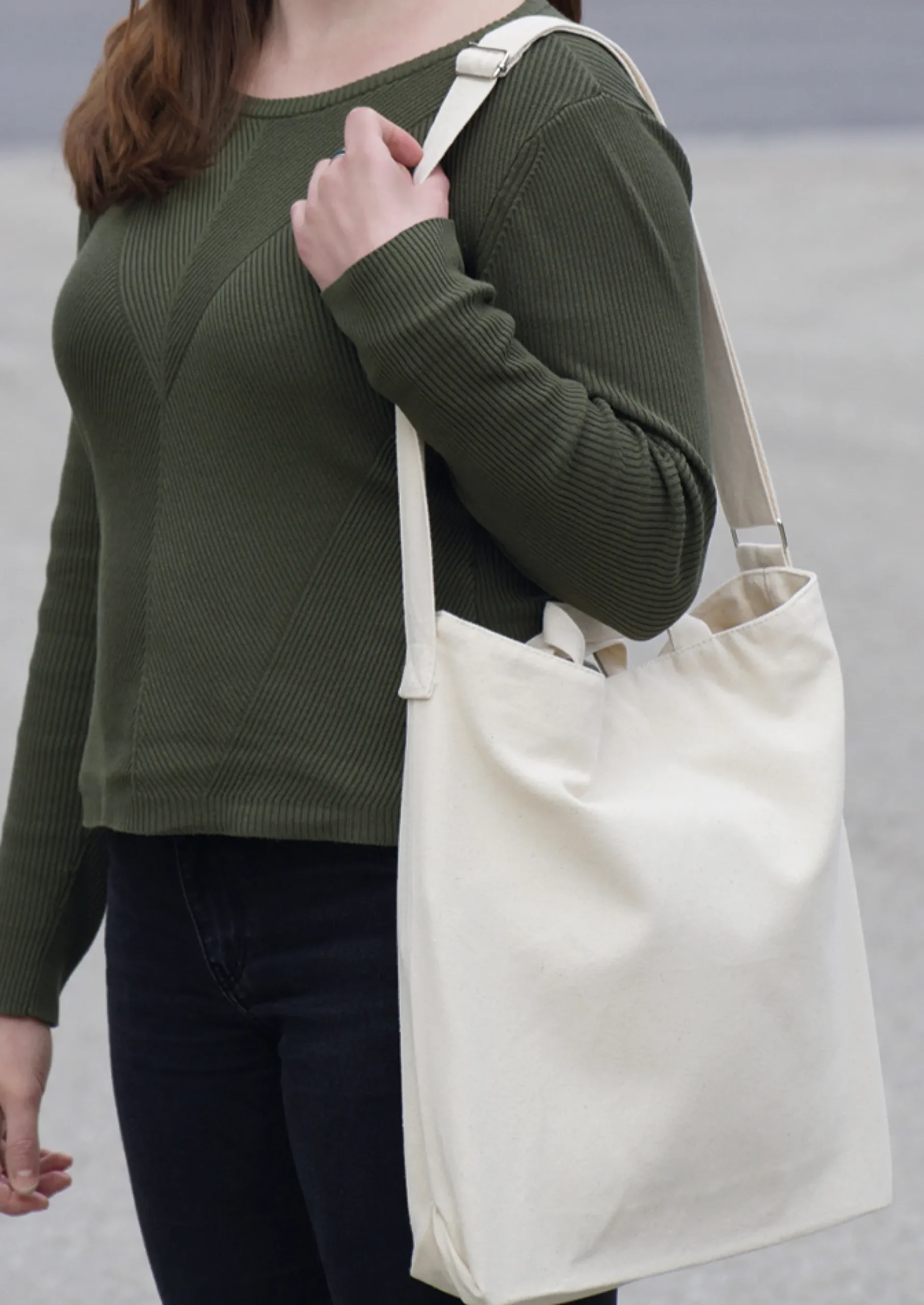 Baumwoll-Beutel natur, 25x41 cm, mit Trageriemen