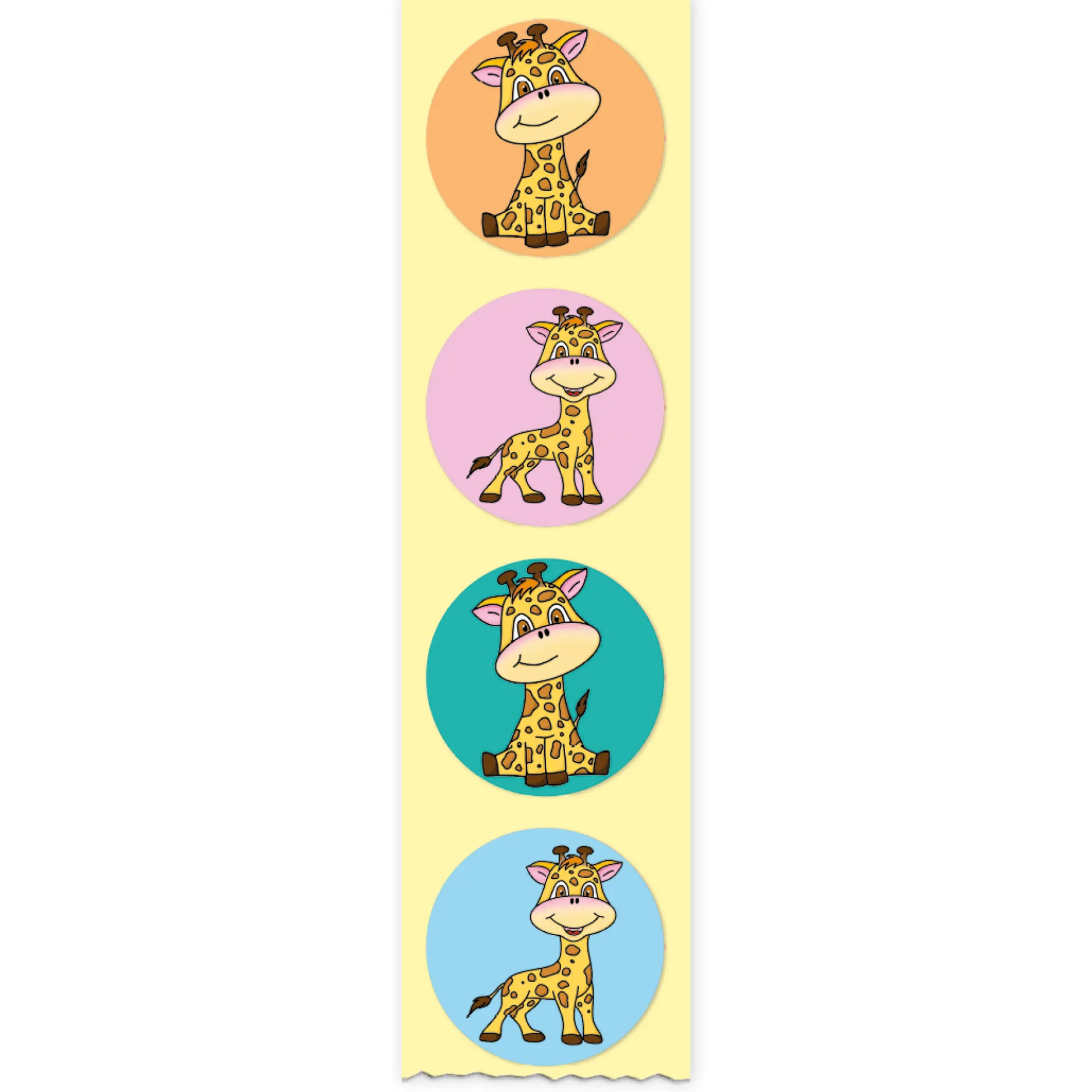 Belobigungs-Aufkleber "Giraffe" in Spender-Box, 500 Stück