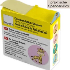 Belobigungs-Aufkleber "Giraffe" in Spender-Box, 500 Stück
