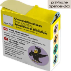 Belobigungs-Aufkleber "Rabe" in Spender-Box, 500 Stück