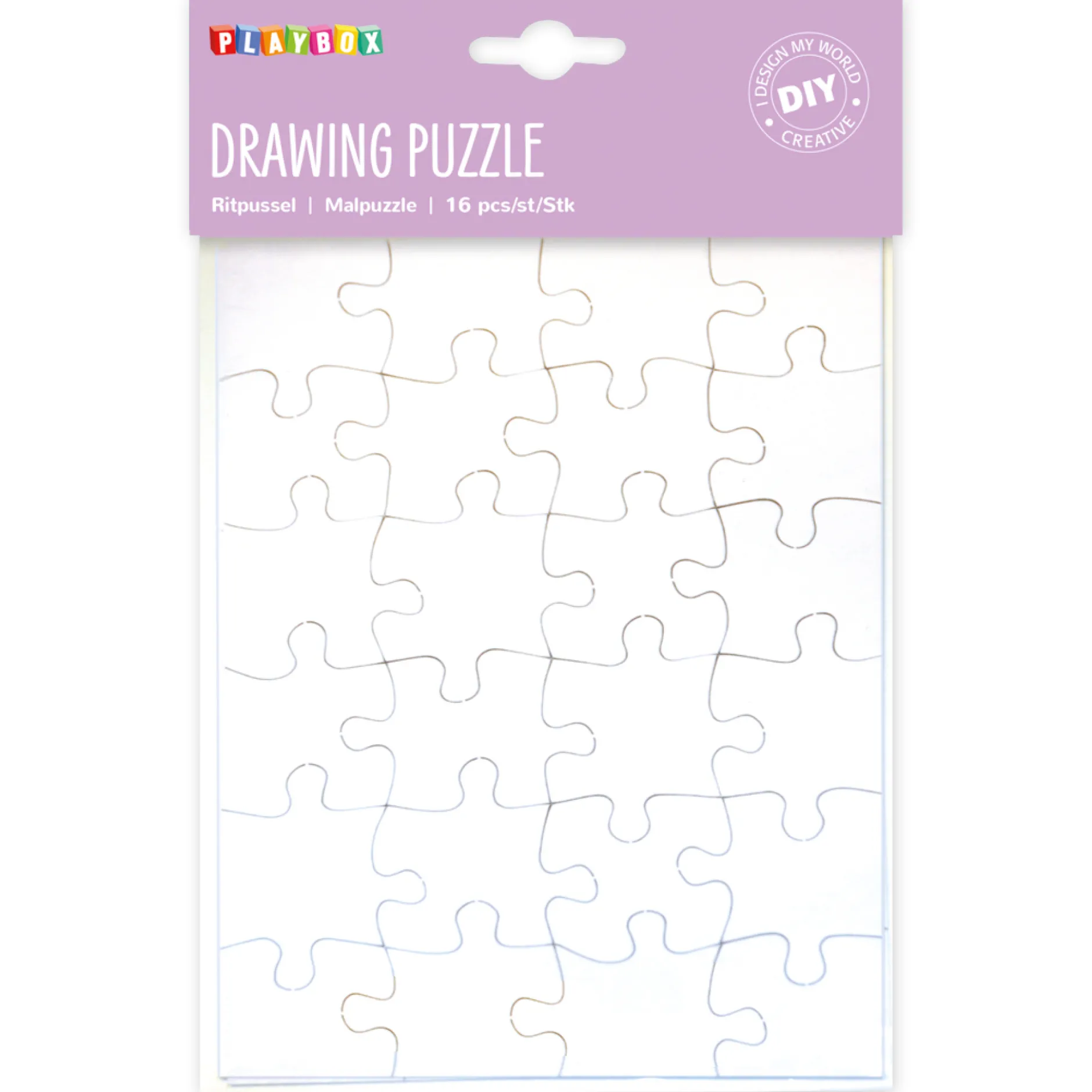 Blanko-Puzzle aus Karton á 24 Teile, 16 Stück