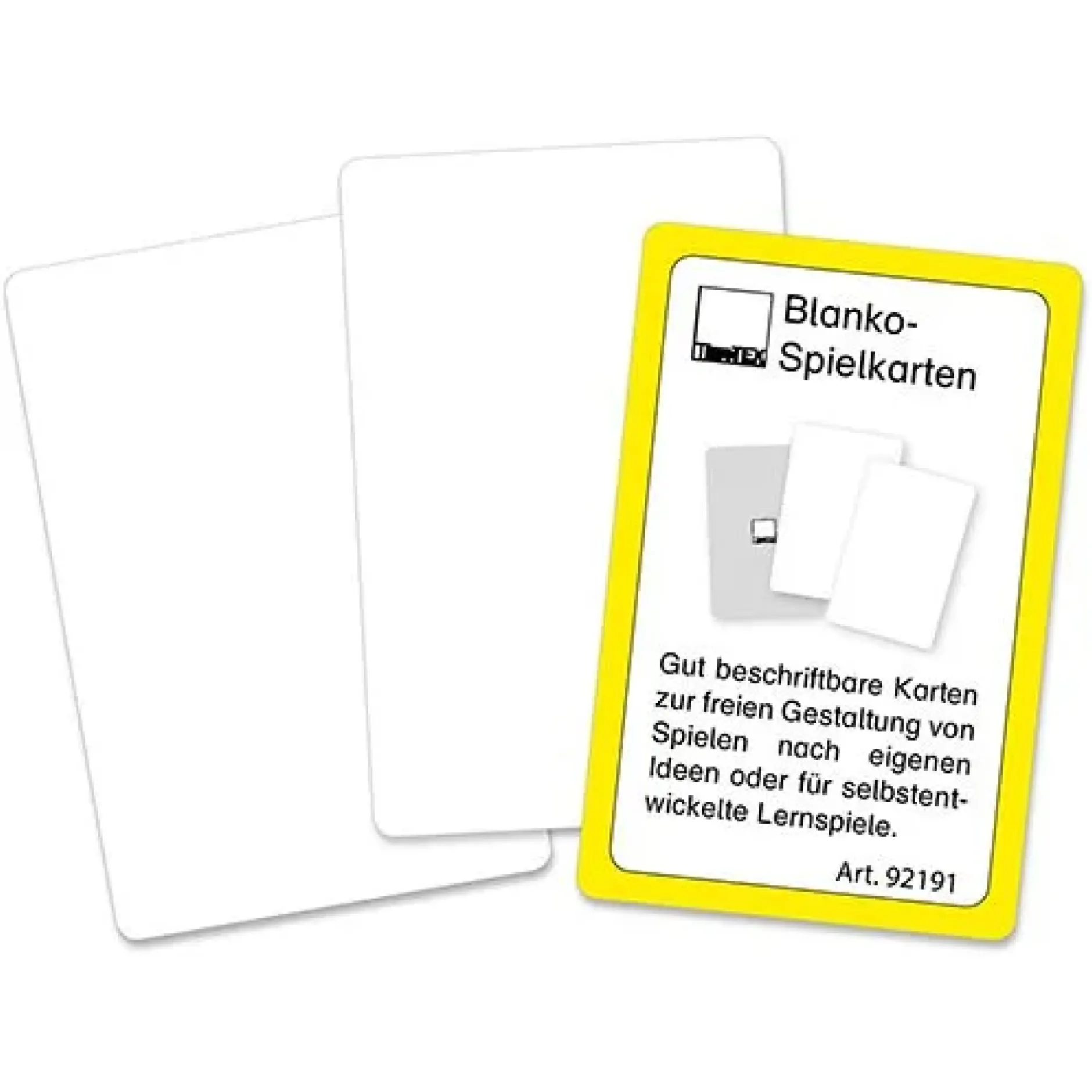 Blanko-Spielkarten im Etui, beidseitig weiß