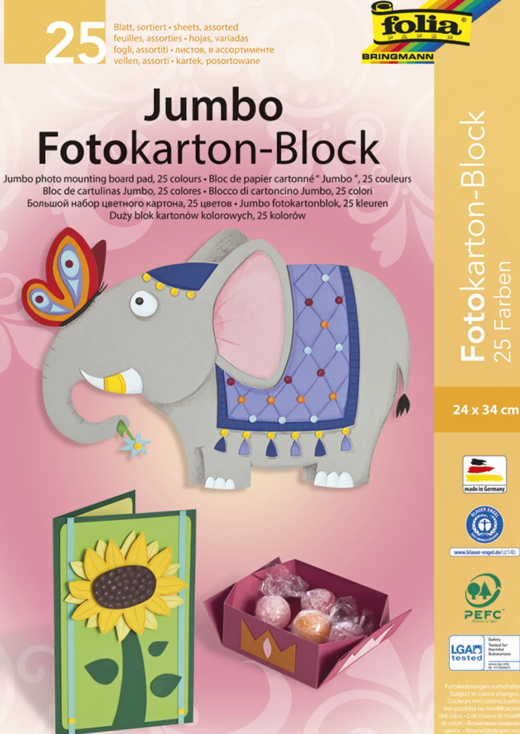 Block Fotokarton 24x34 cm, 25 Blatt