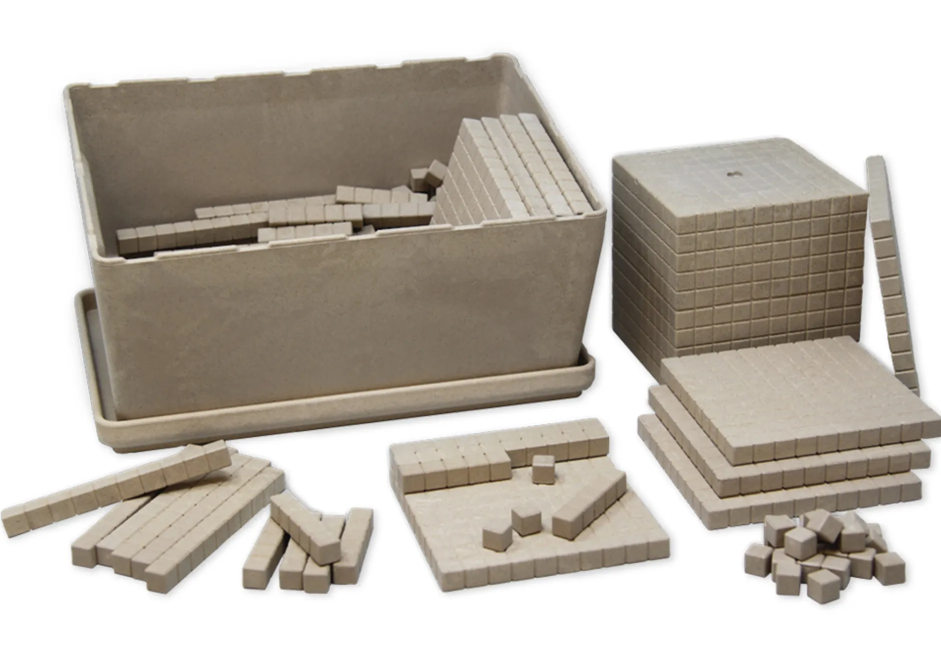 Dienes Grundsortiment, 151-tlg., Zahlenraum 1.000, naturfarben