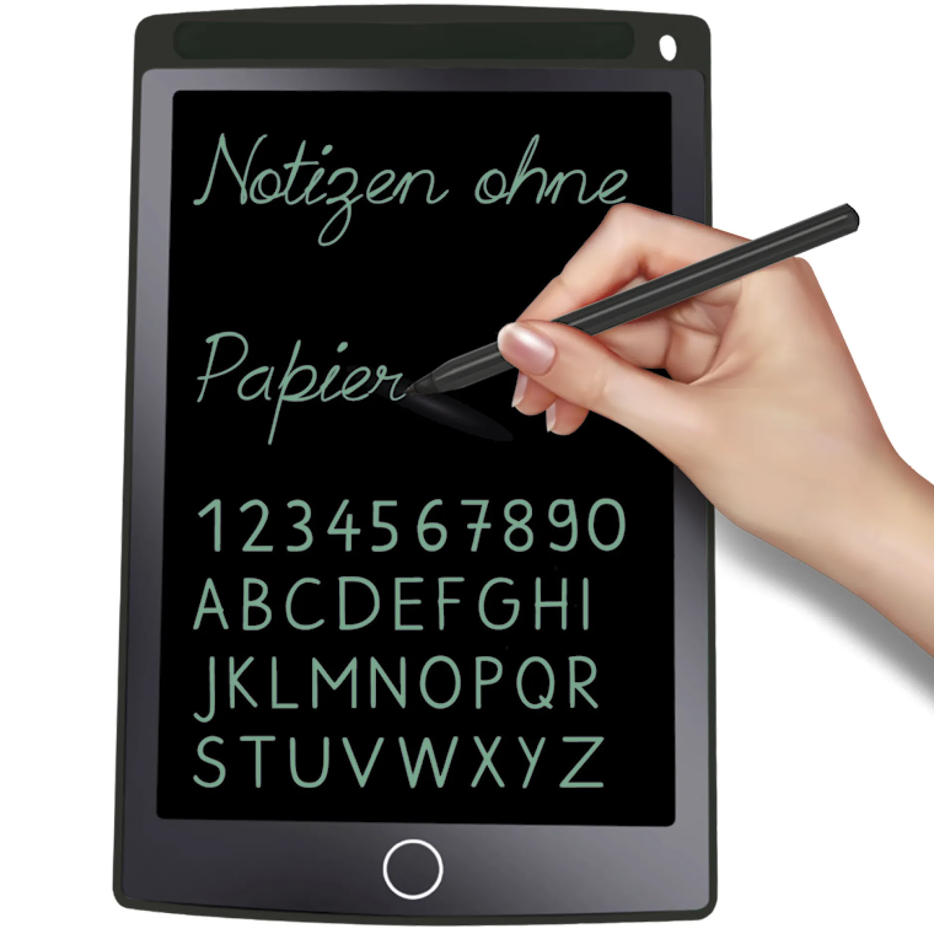 Digitale Schiefertafel SD "A4-XS", schwarzes Display, mit Canvas-Hülle