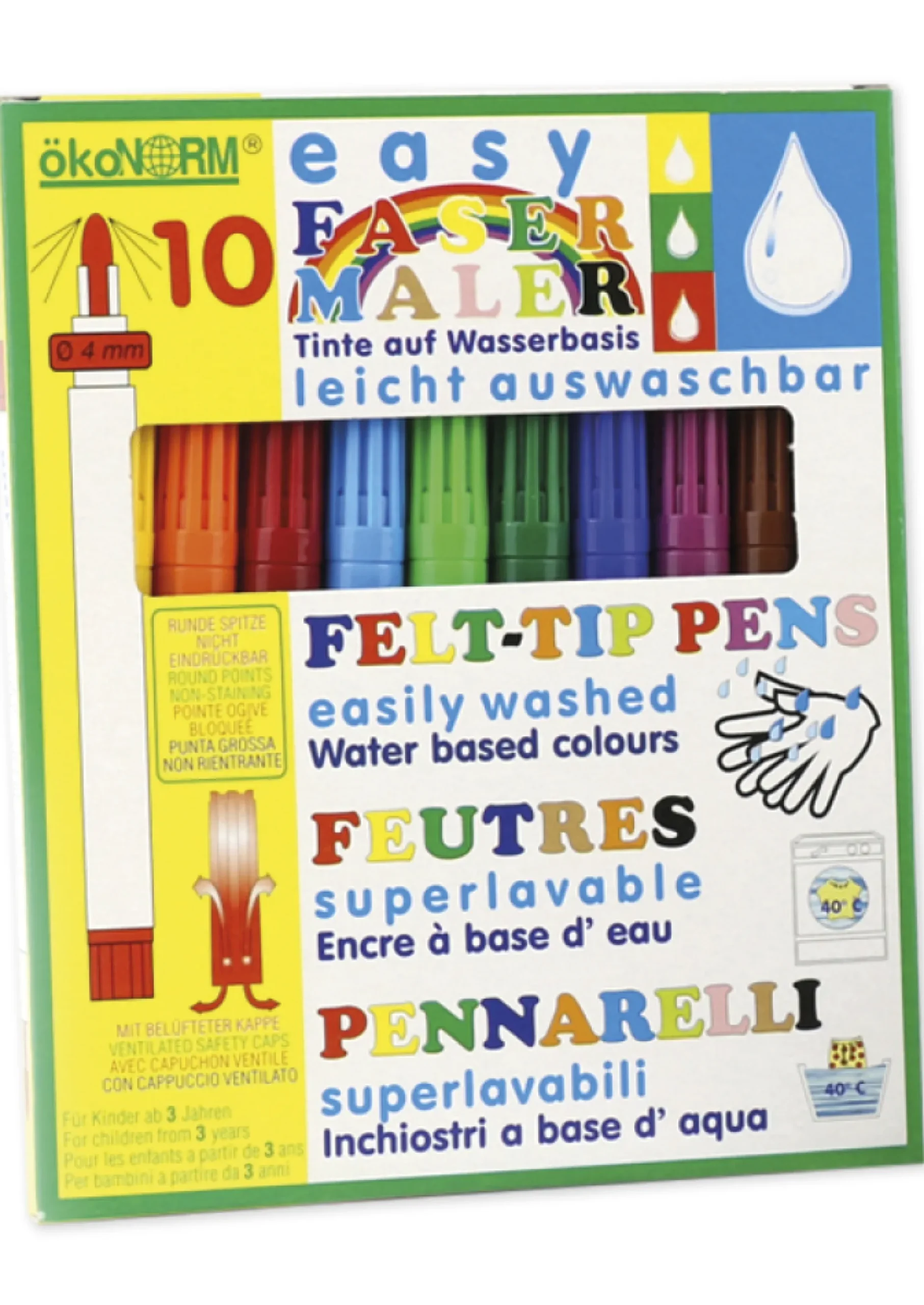 easy Fasermaler 4 mm, 10 Farben