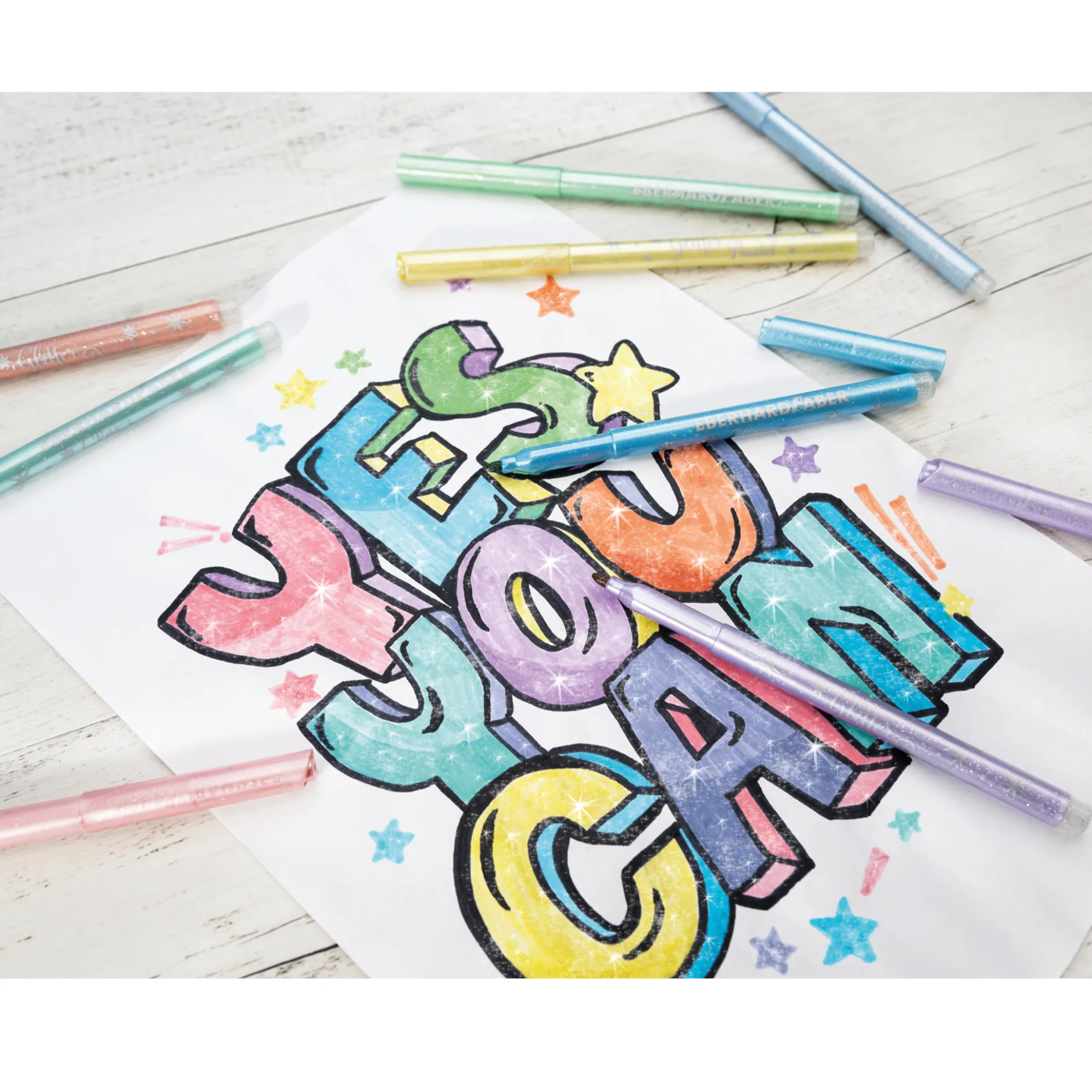 Eberhard Faber Glitter Pastel Filzstifte, 8 Stück