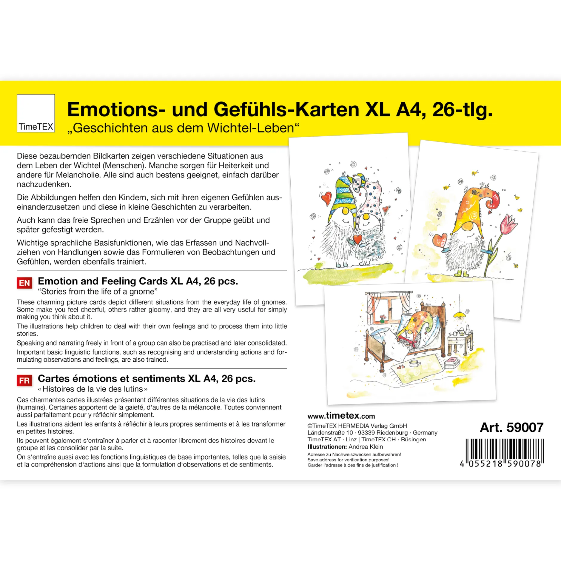 Emotions- und Gefühls-Karten XL A4 "Geschichten aus dem Wichtel-Leben", 26-tlg.