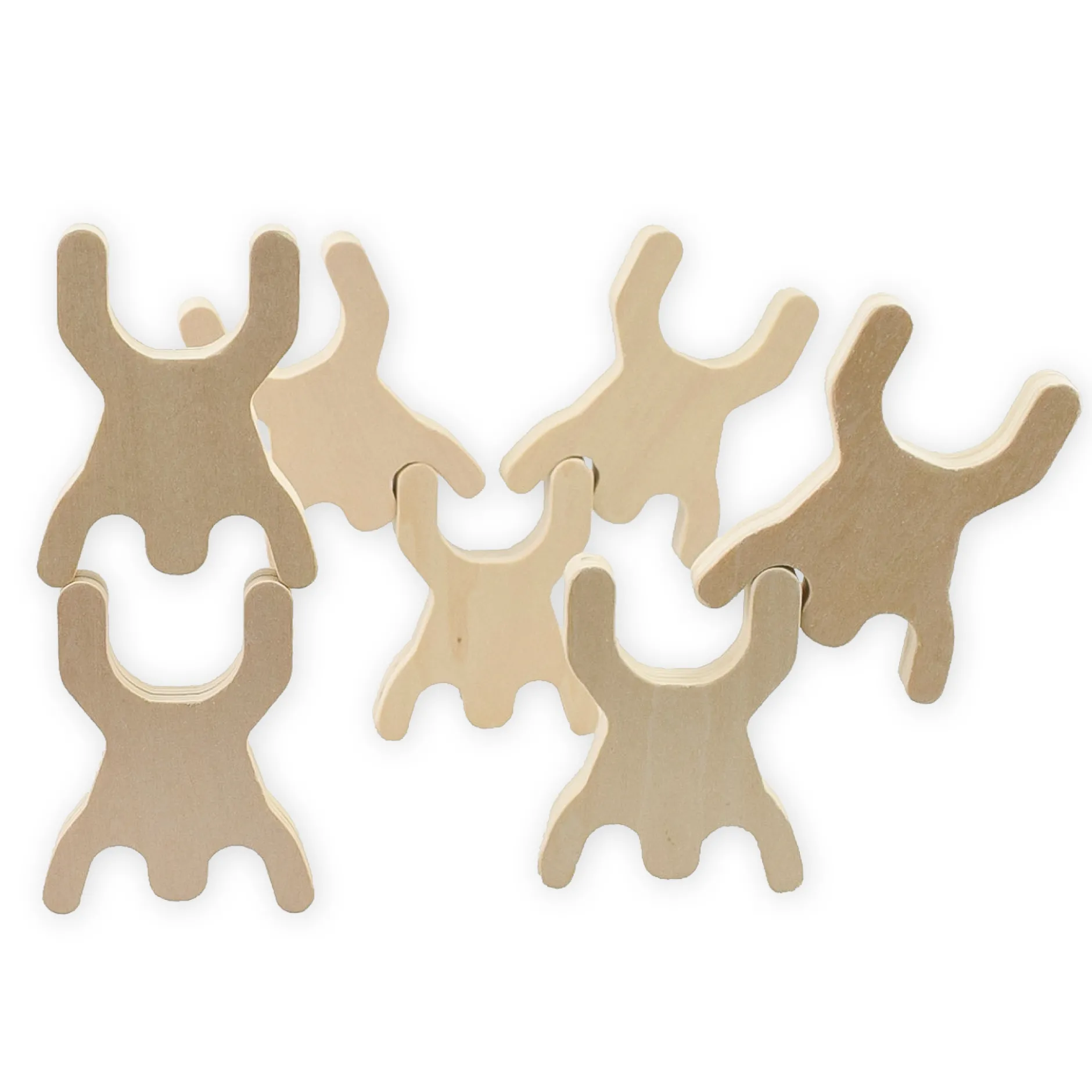 Figuren-Stapelspiel aus Holz, 36-tlg. im Beutel