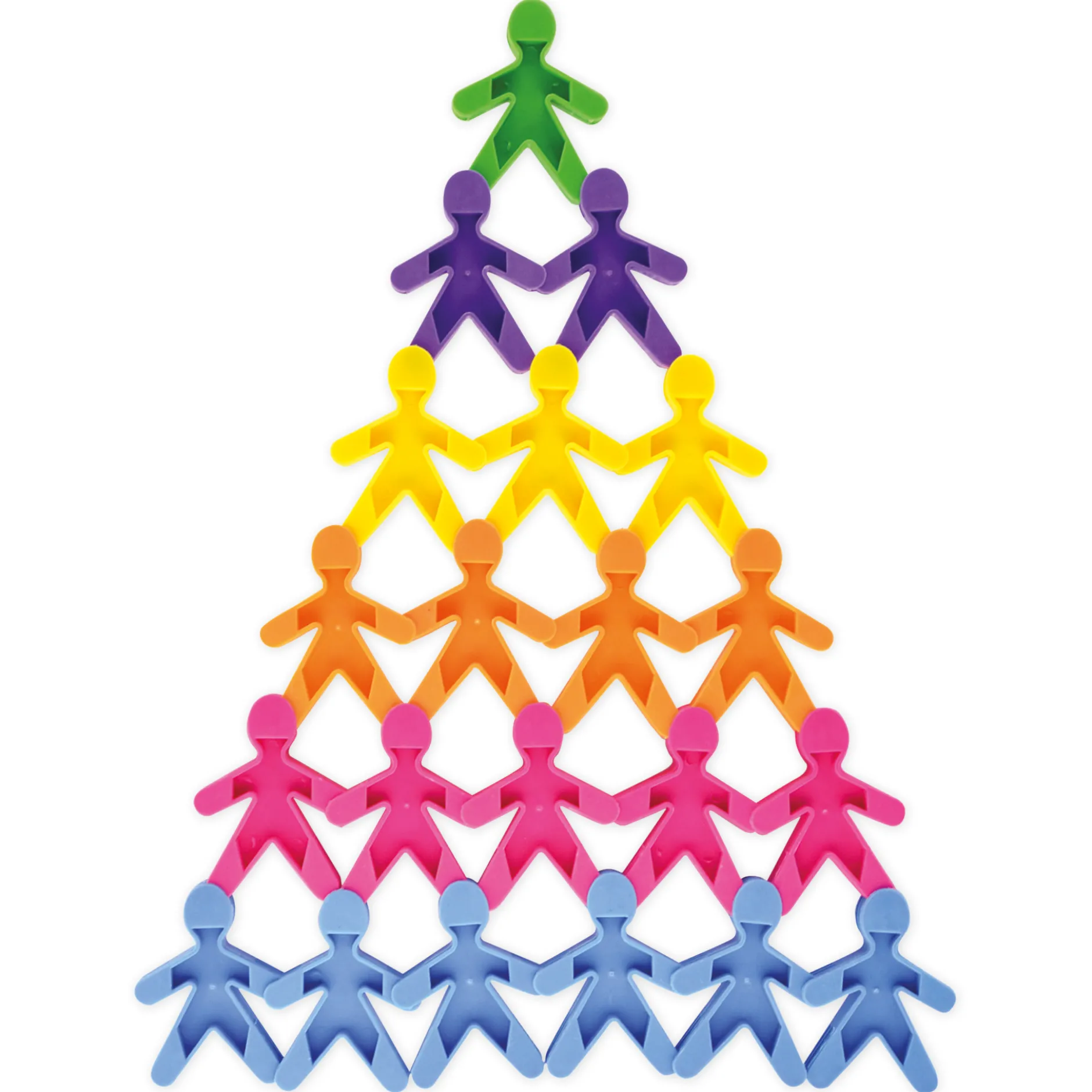 Figuren-Stapelspiel aus Kunststoff, farbig, 100 Stück