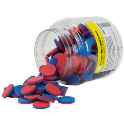 Flüster-Wendeplättchen blau/rot, 200 Stück in Dose