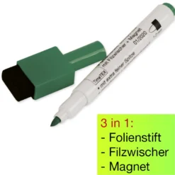 Folienstift Non Permanent mit Filzwischer + Magnet