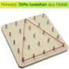Geometrie-Brett aus Holz (25 Stifte), 20x20 cm