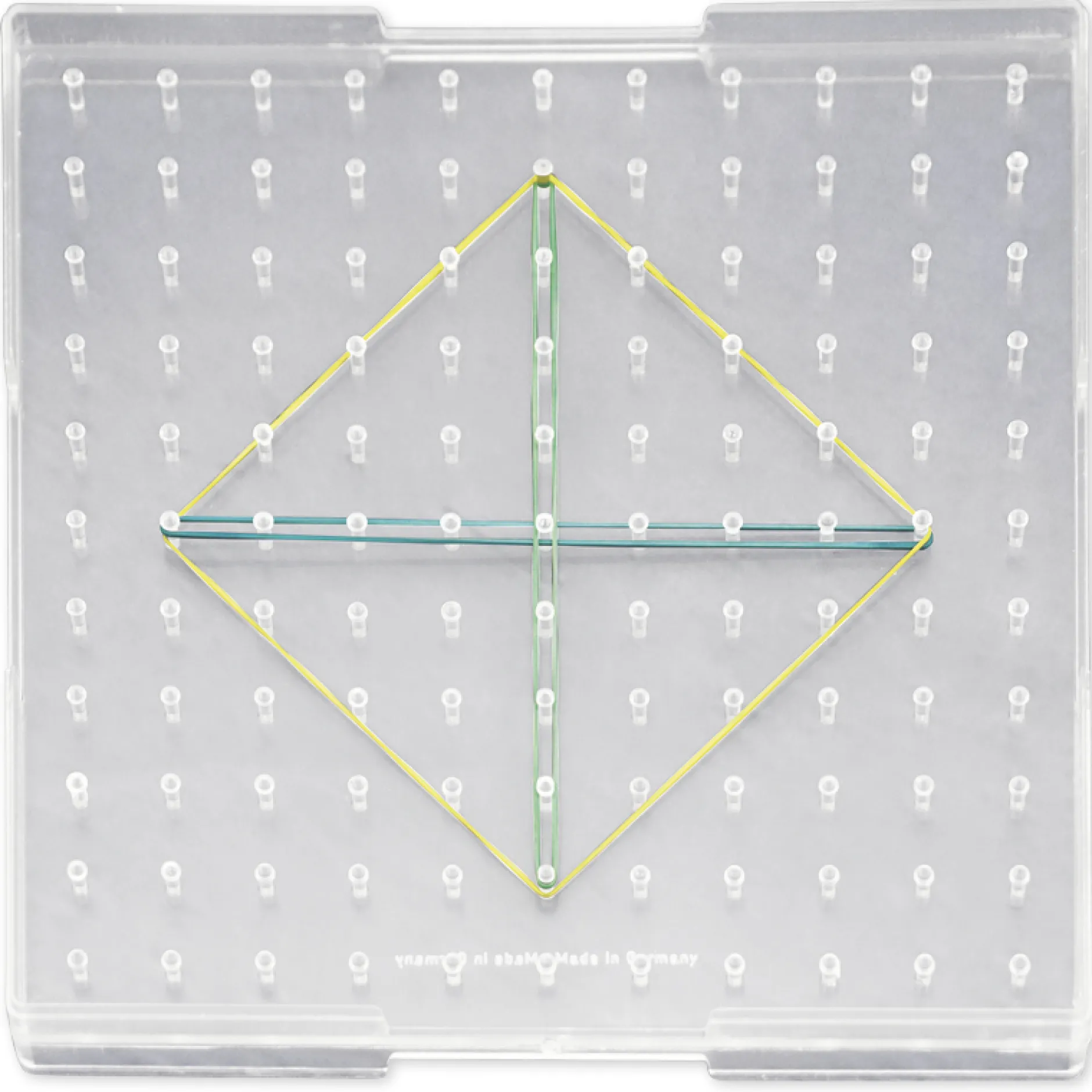 Geometrie-Brett einseitig (11x11 Stifte), 23x23 cm, transparent