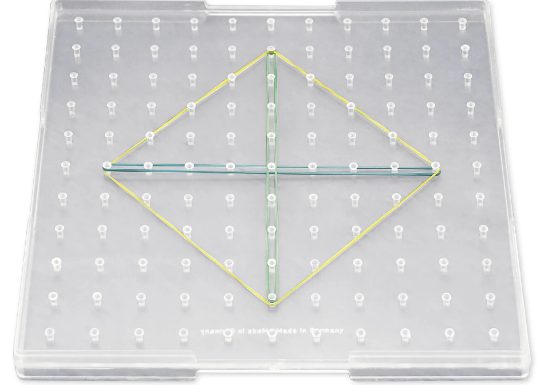 Geometrie-Brett einseitig (11x11 Stifte), 23x23 cm, transparent