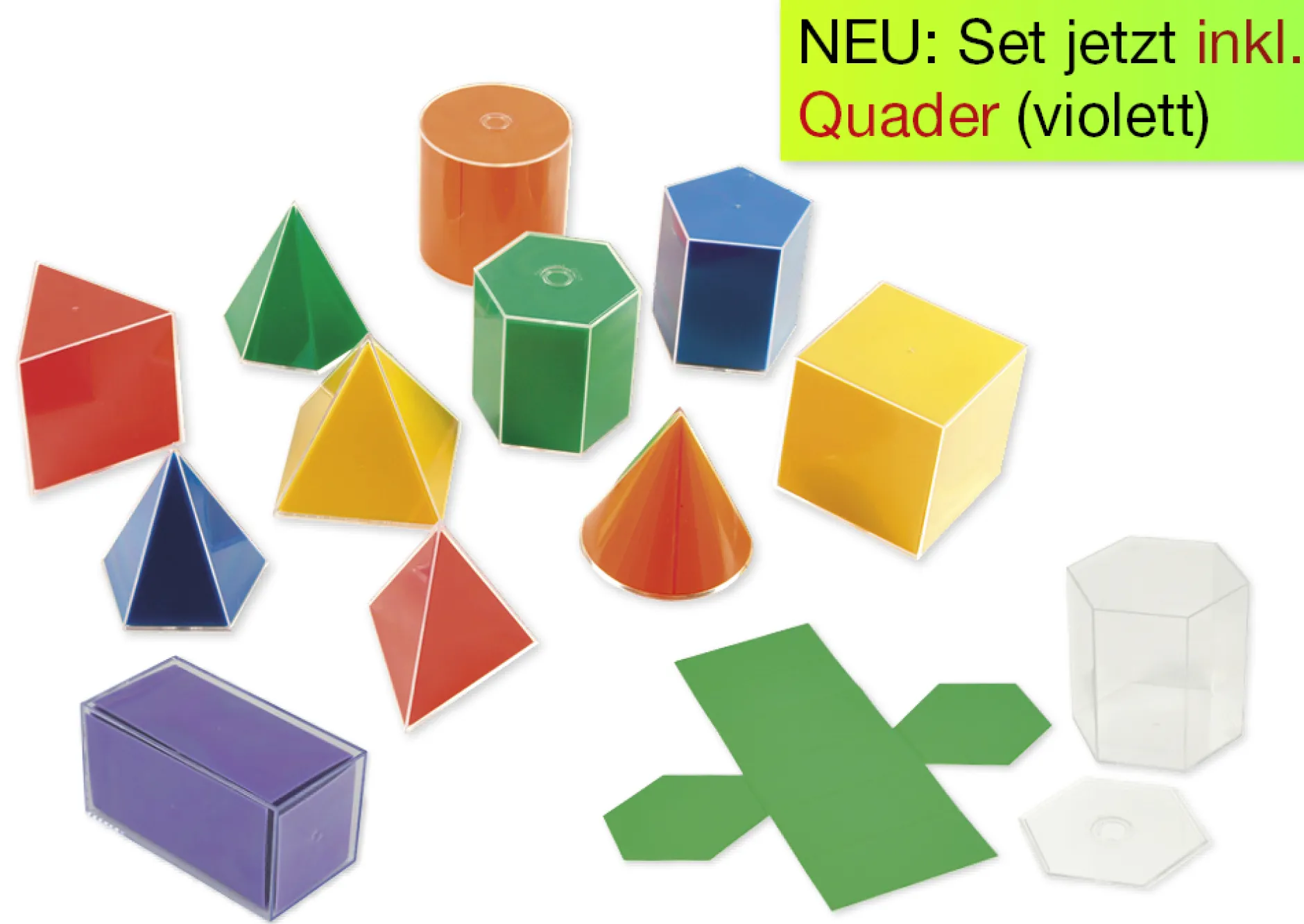 Geometrie-Körper Set mit Flächenabwicklung 22-tlg.