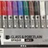 Glas- und Porzellanmaler halbdeckend, Strichstärke 1-2 mm, 12 Stück