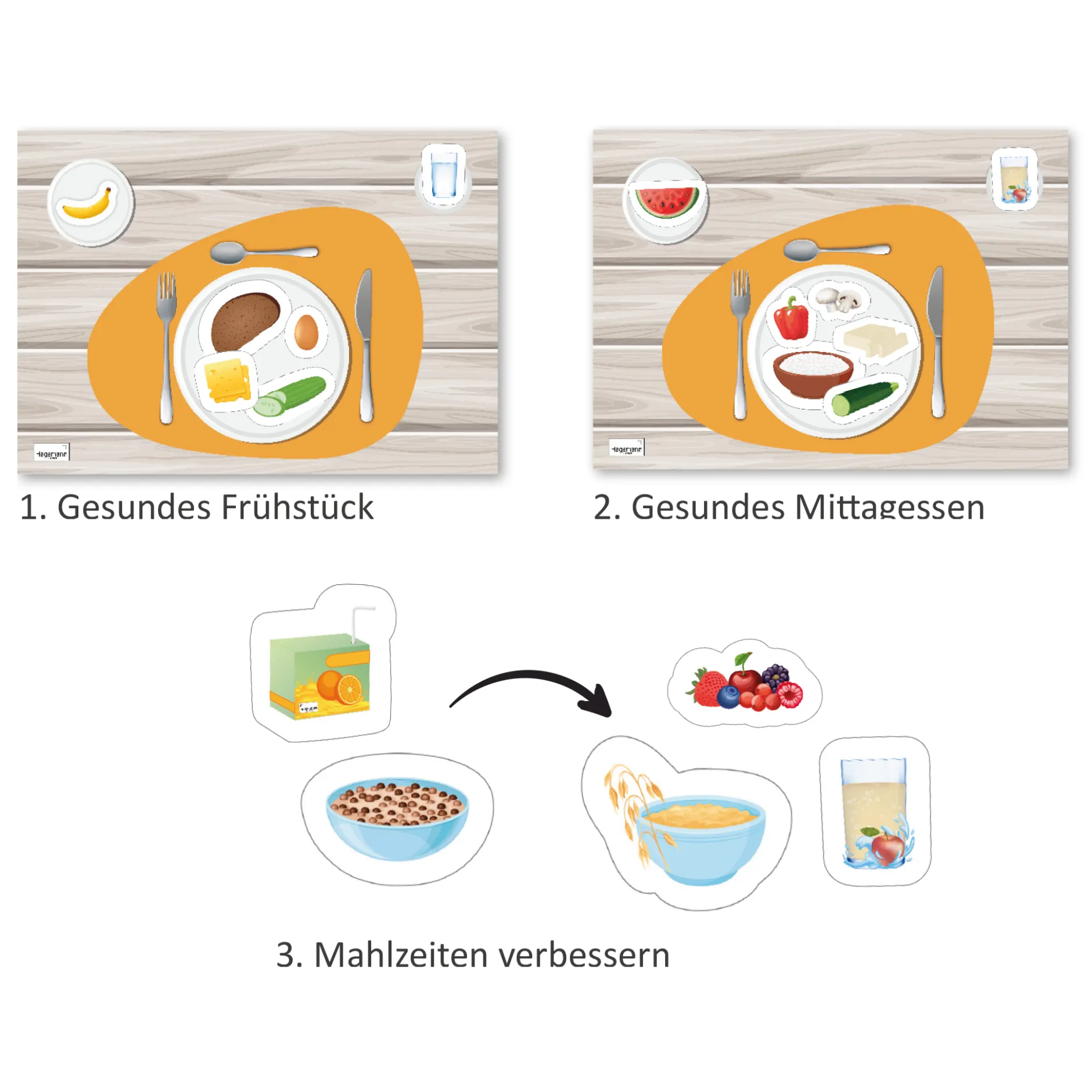 Hagemann Gruppen-Lernset Vegetarische und vegane Ernährung, magn., 132-tlg.