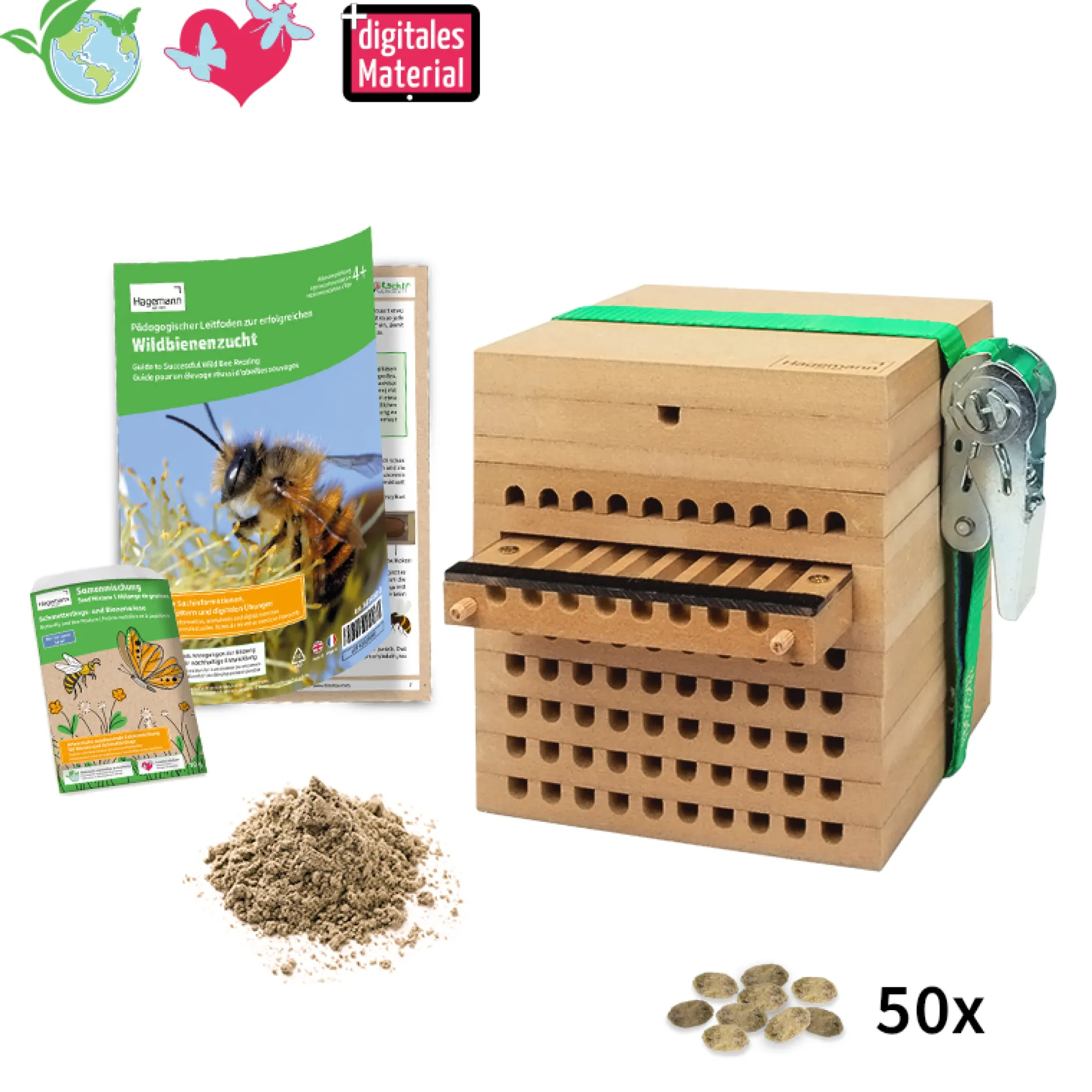 Hagemann Zuchtset Wildbienen, Rote Mauerbiene (mit 50 Kokons)