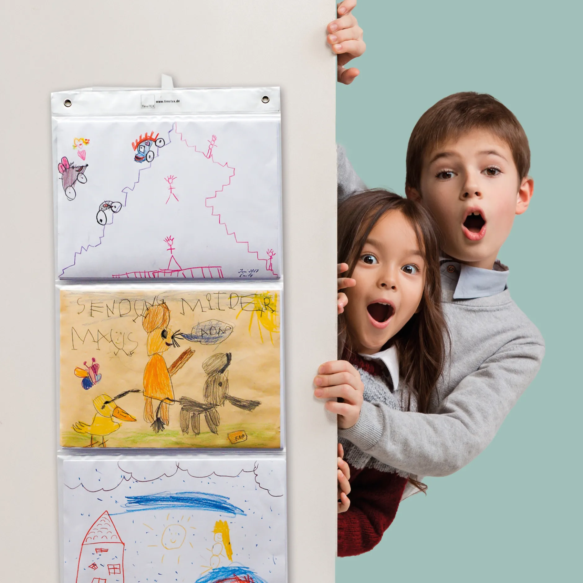 Hänge-Orga-Taschen A4, 6 Einstecktaschen Querformat, mit Haken