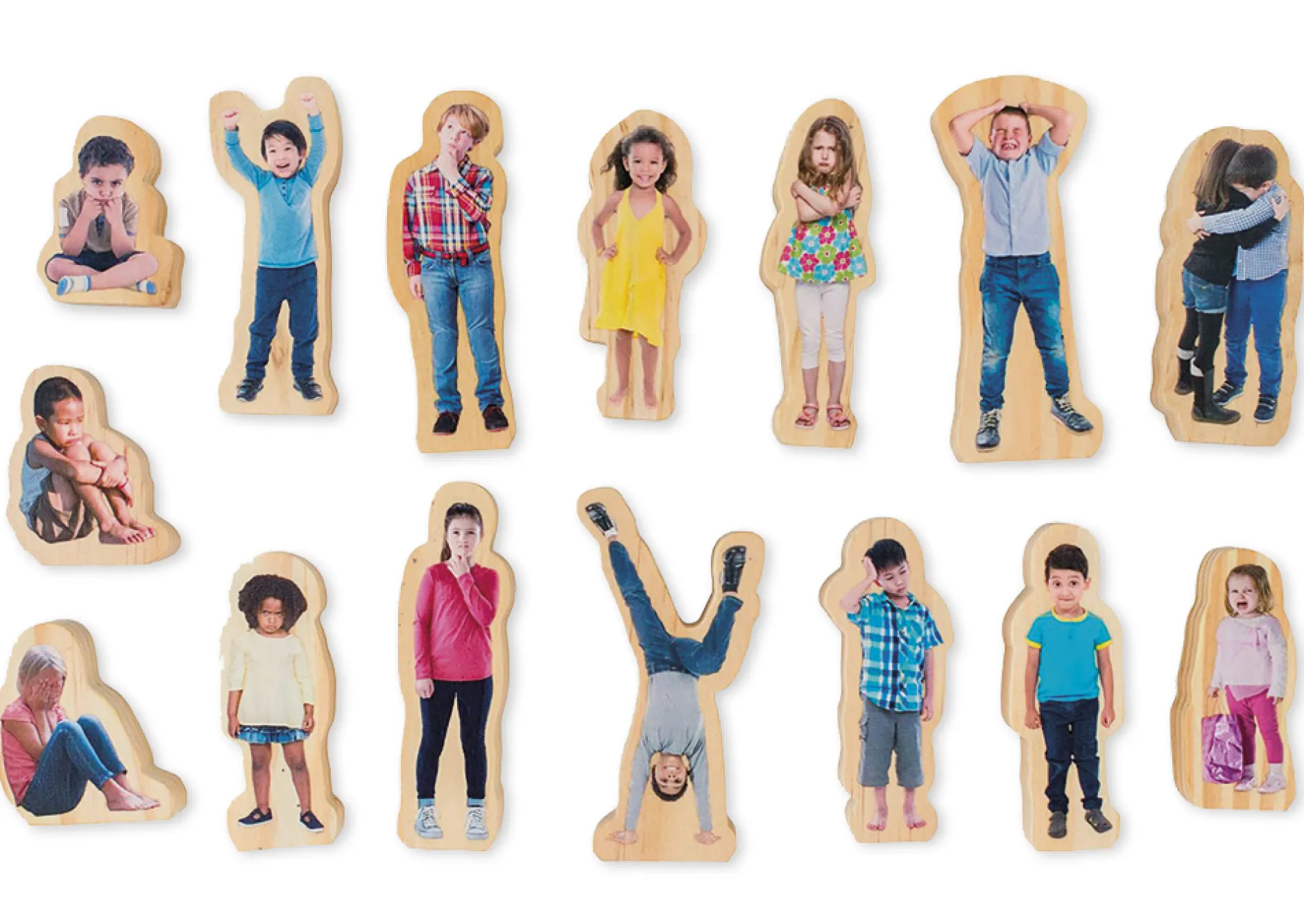 Holzfiguren "Wie fühlst du dich?", 15-tlg.