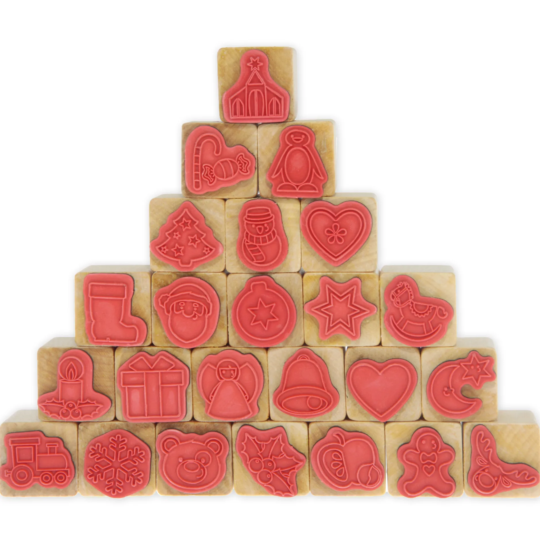 Holzstempel "Adventskalender", 24-tlg.