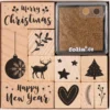 Holzstempel "Christmas", 12-tlg.