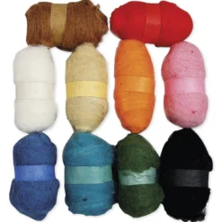 Kardierte Wolle, 10x 25 g