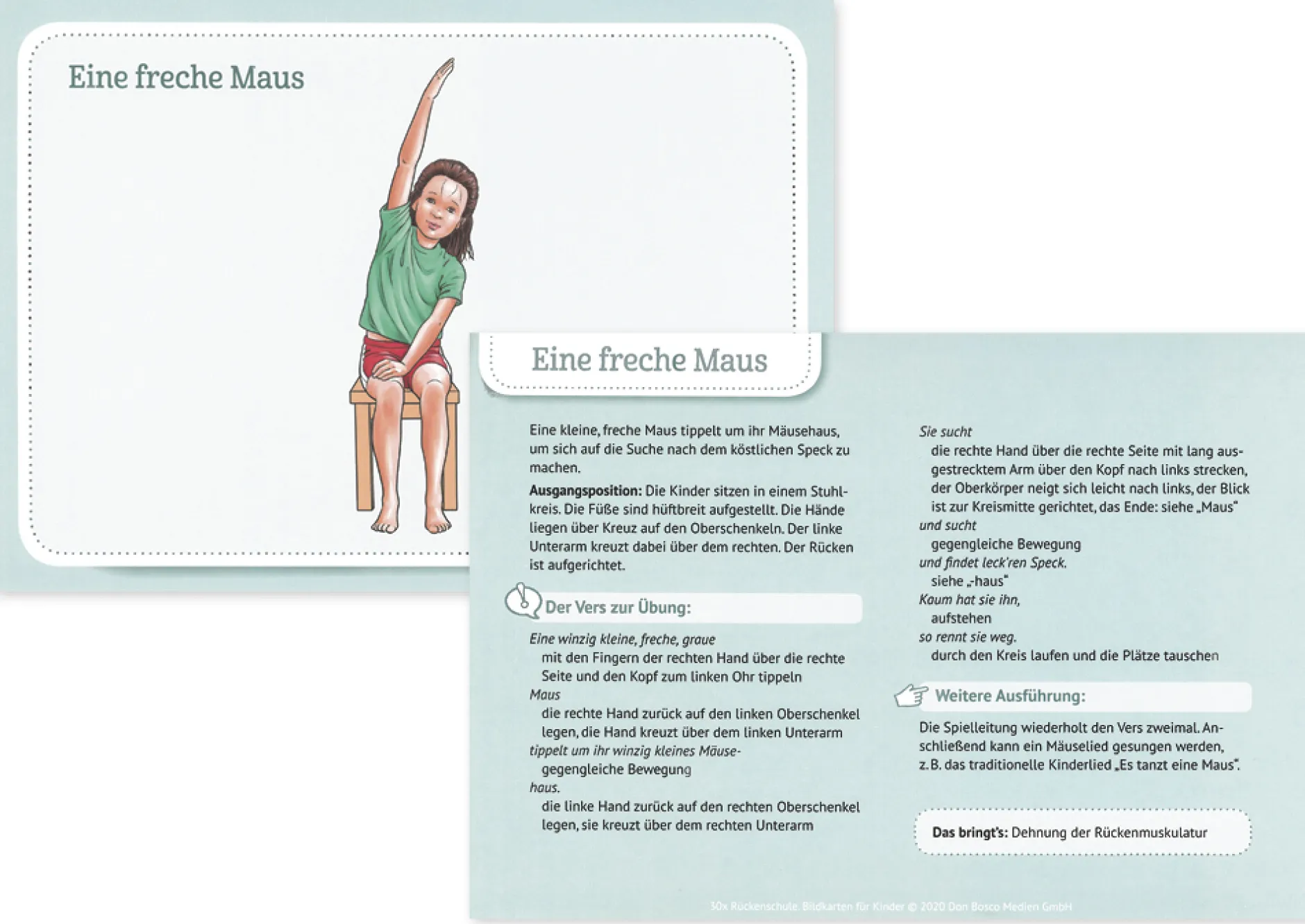 Karten-Set "30x Rückenschule Bildkarten für Kinder"