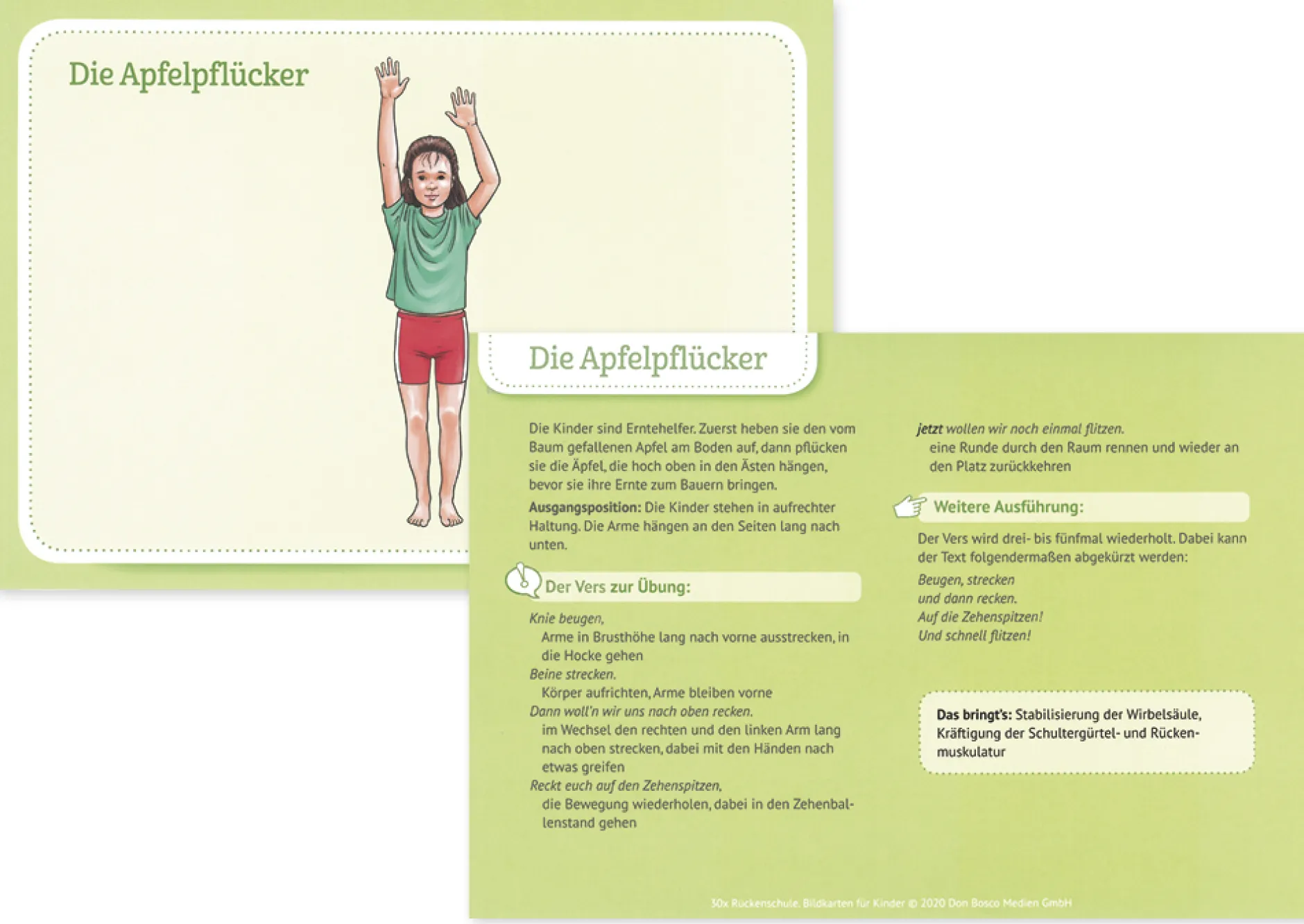 Karten-Set "30x Rückenschule Bildkarten für Kinder"