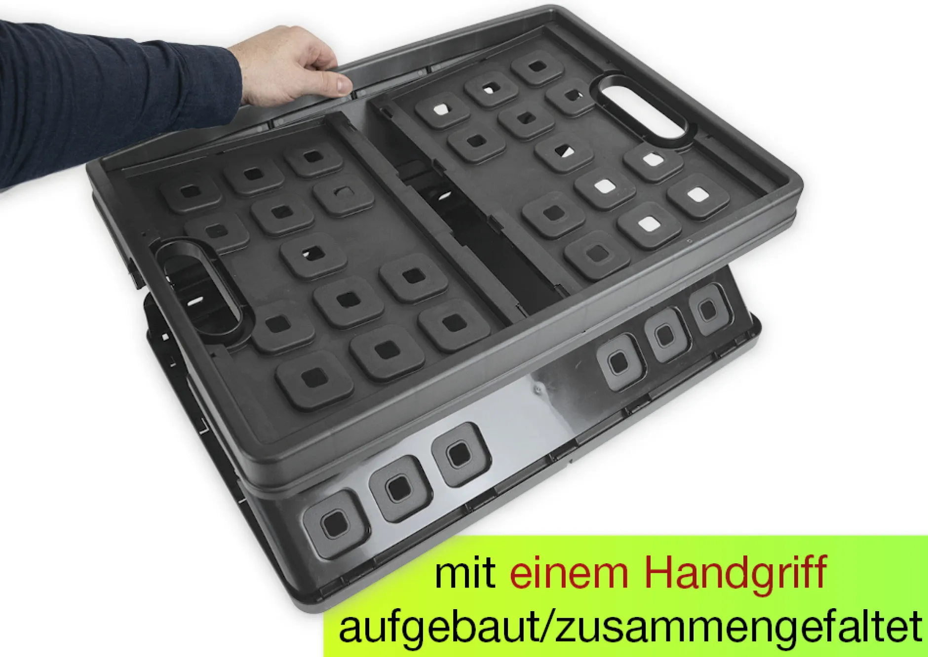 Klappbox aus Kunststoff, ca. 46 Liter, bis 30 kg, anthrazit