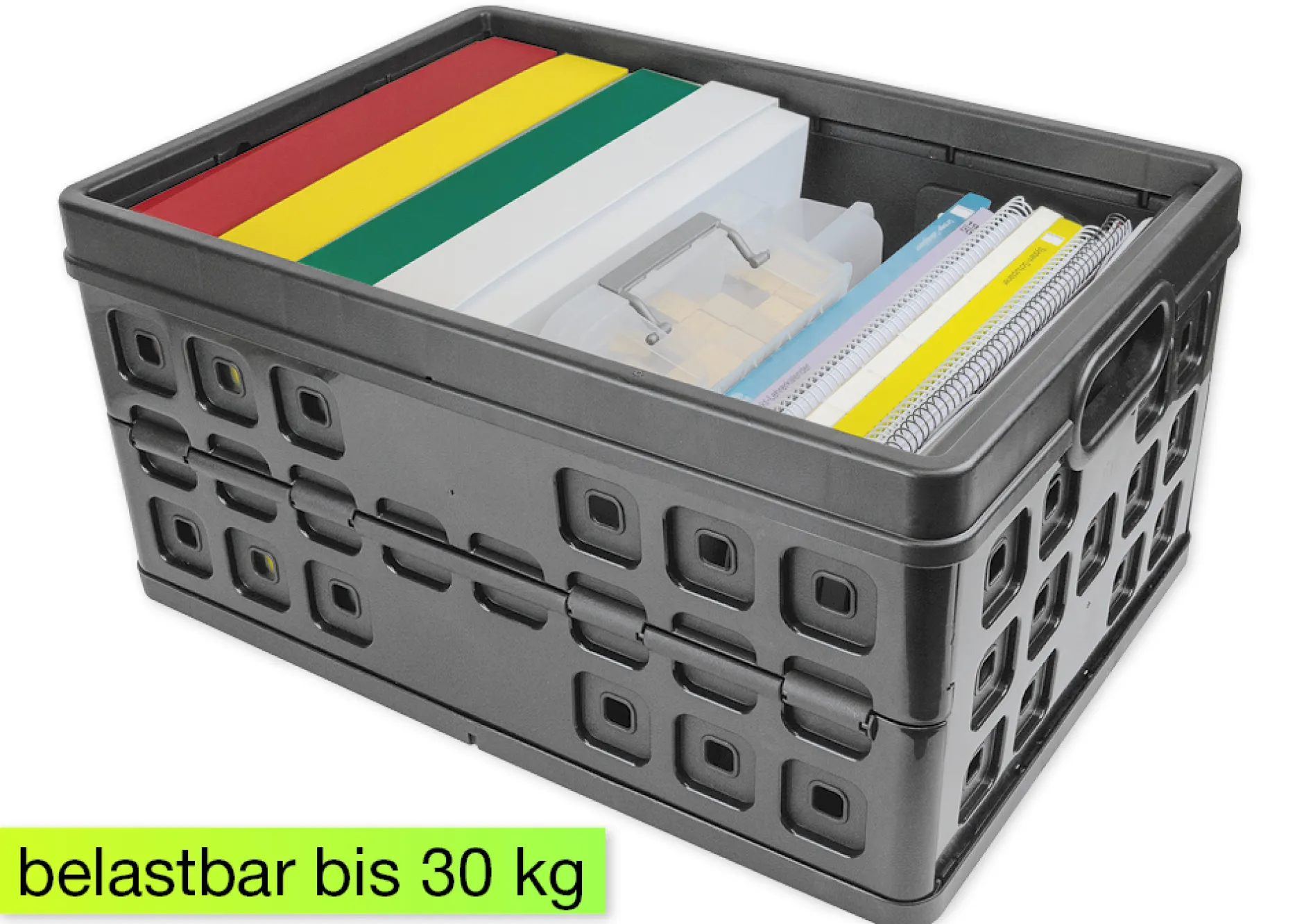 Klappbox aus Kunststoff, ca. 46 Liter, bis 30 kg, anthrazit