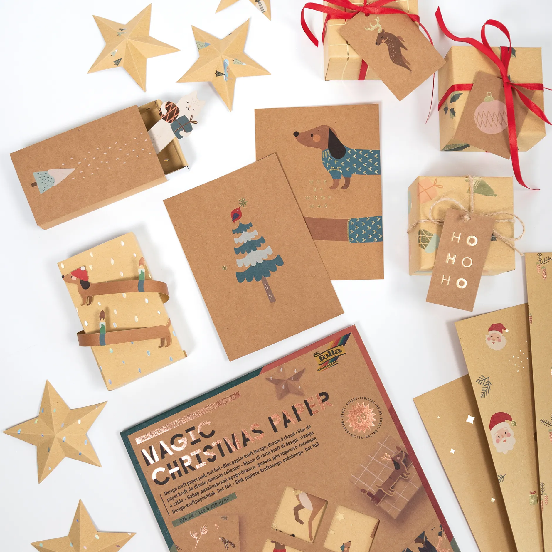 Kraftpapier-Block "Magic Christmas Paper" A4, 20 Blatt