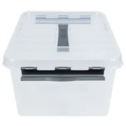 Kunststoff-Box stapelbar mit Tragegriff, transparent, 15 Liter