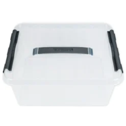 Kunststoff-Box stapelbar mit Tragegriff, transparent, 15 Liter
