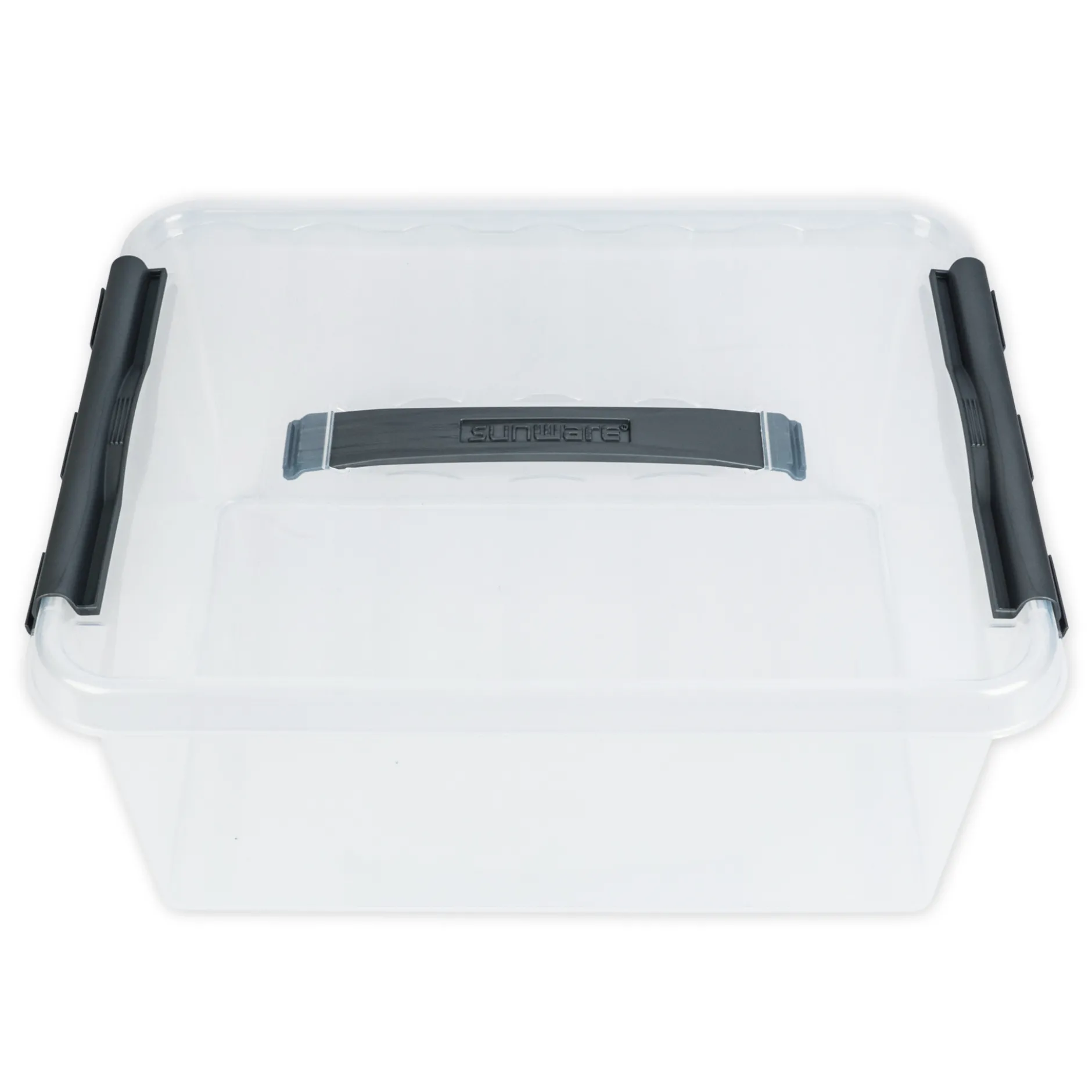 Kunststoff-Box stapelbar mit Tragegriff, transparent, 15 Liter