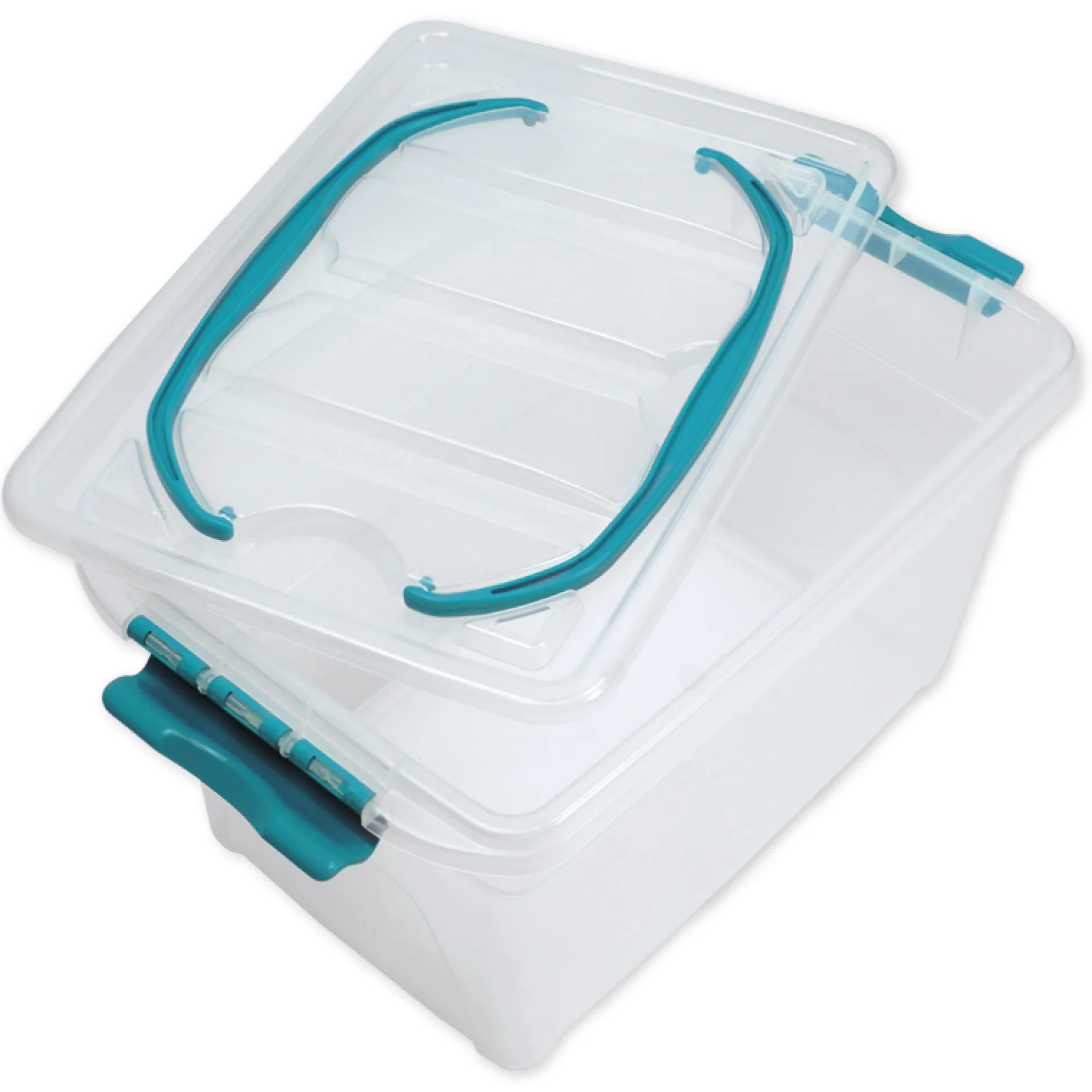 Kunststoff-Box stapelbar, transparent, mit Tragegriff, 7 Liter