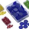 Kunststoff Plättchen transparent, einfarbig, 100 Stück in Box