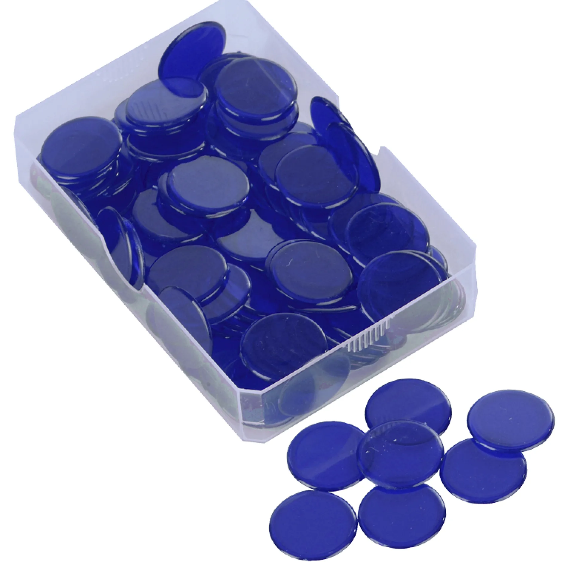Kunststoff Plättchen transparent, einfarbig, 100 Stück in Box