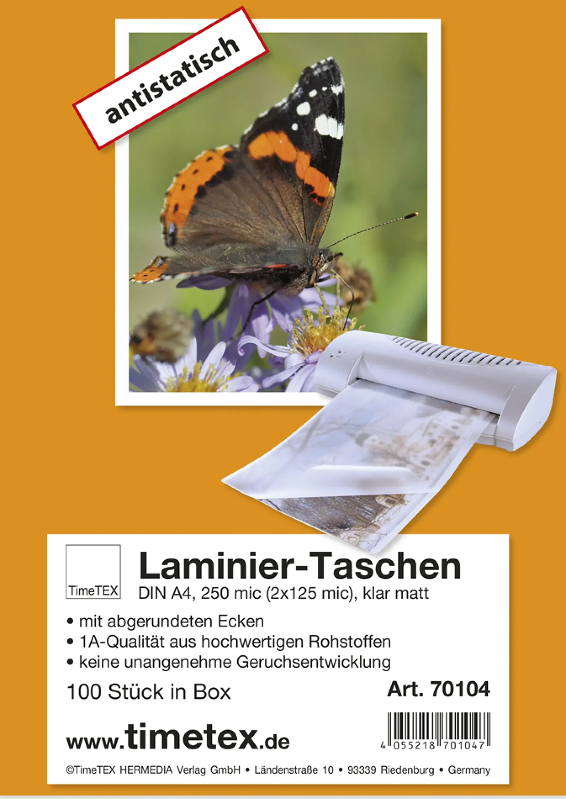 Laminier-Taschen A4 2x125 mic matt, 100 Stück