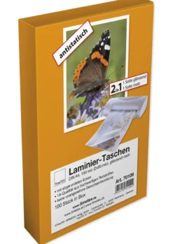 Laminier-Taschen 2in1 A4 2x80 mic glänzend-matt, 100 Stück