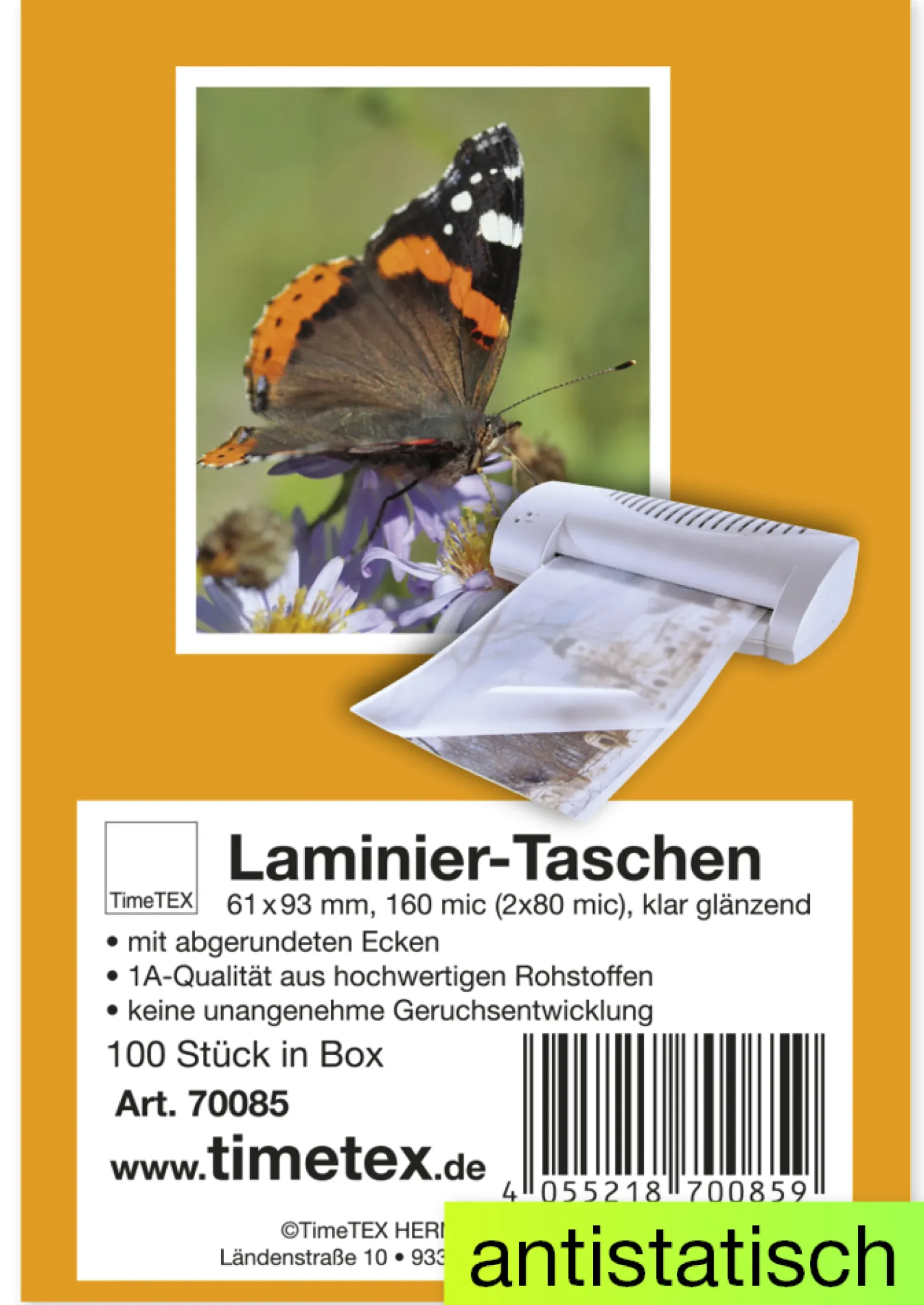 Laminier-Taschen "Spielkarte" 61x93 mm, 2x80 mic glänzend, 100 Stück