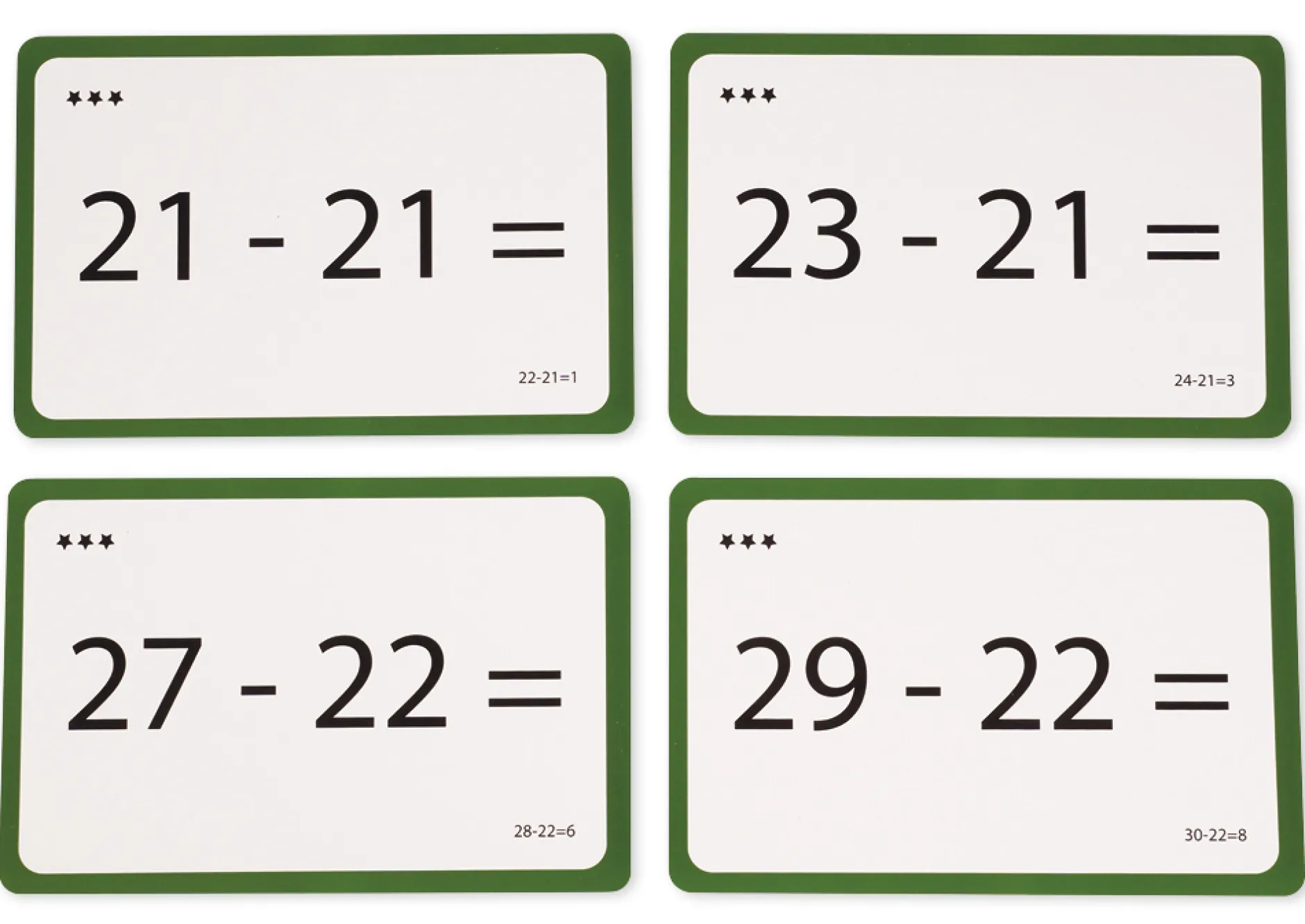 Lernkarten Mathematik "Subtraktionsaufgaben", 249-tlg. in Kartonbox
