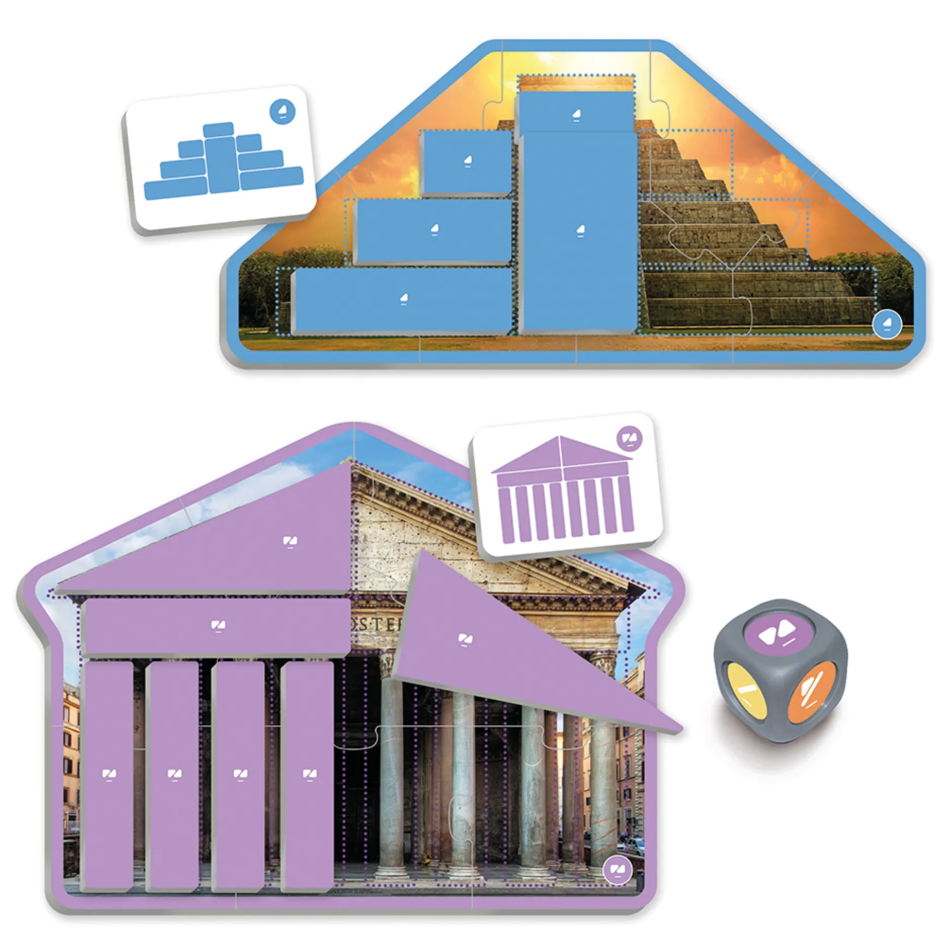 Lernspiel "Geometrische Formen in der Architektur erkennen", 65-tlg.