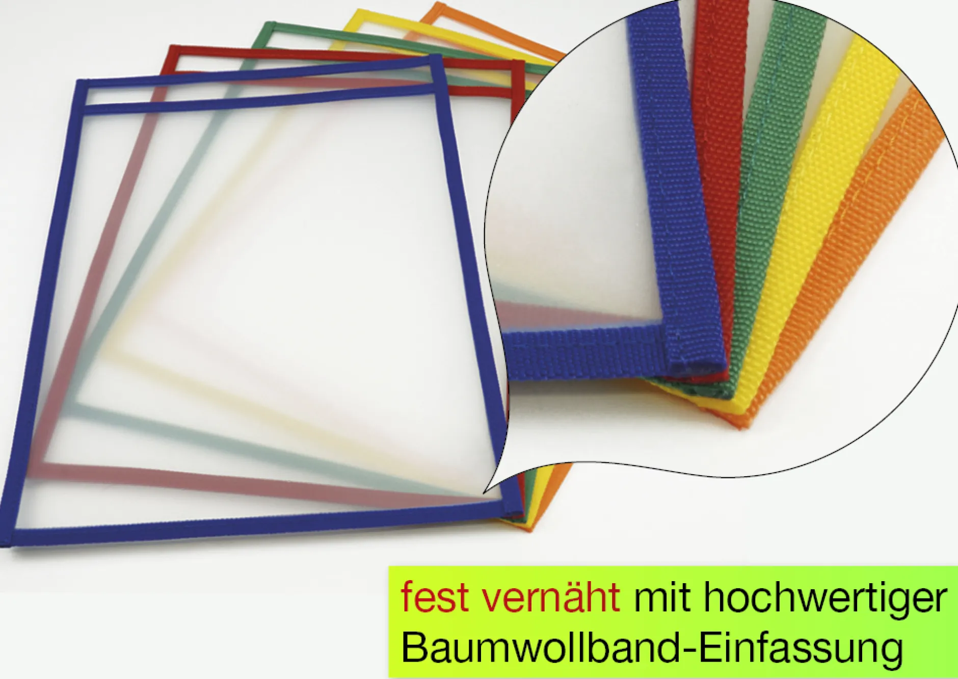 Lern- und Sammeltaschen A4-Plus hochkant, mit Farbeinfassung, 10-tlg.